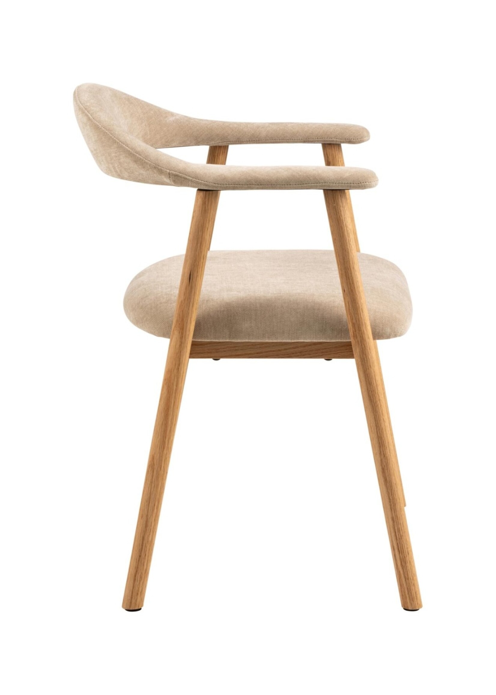 Addi Eiken eetkamerstoel met armleuning Beige