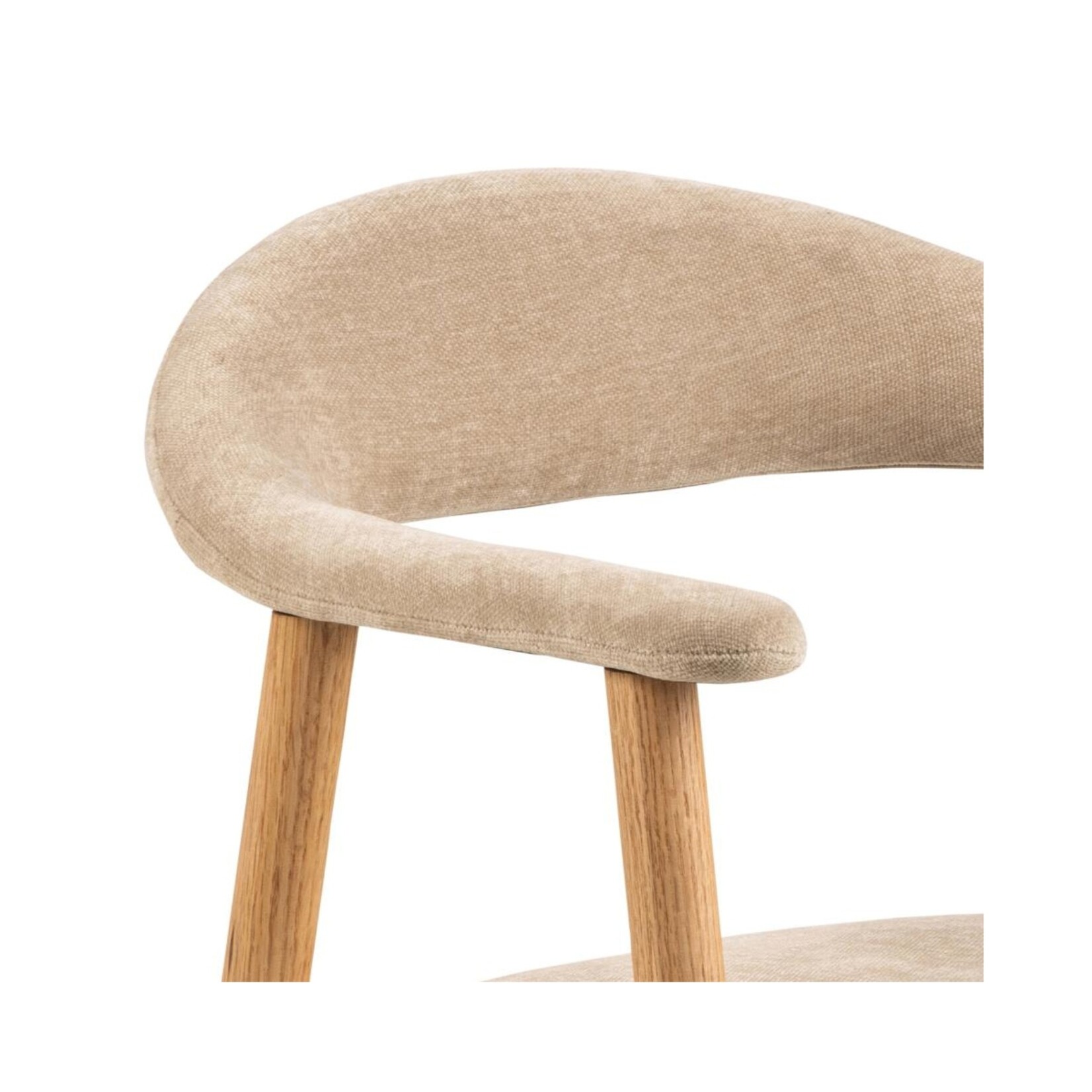 Addi Eiken eetkamerstoel met armleuning Beige