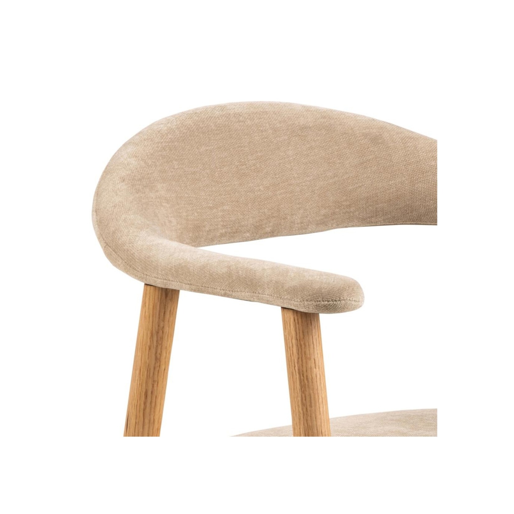 Addi Eiken eetkamerstoel met armleuning Beige