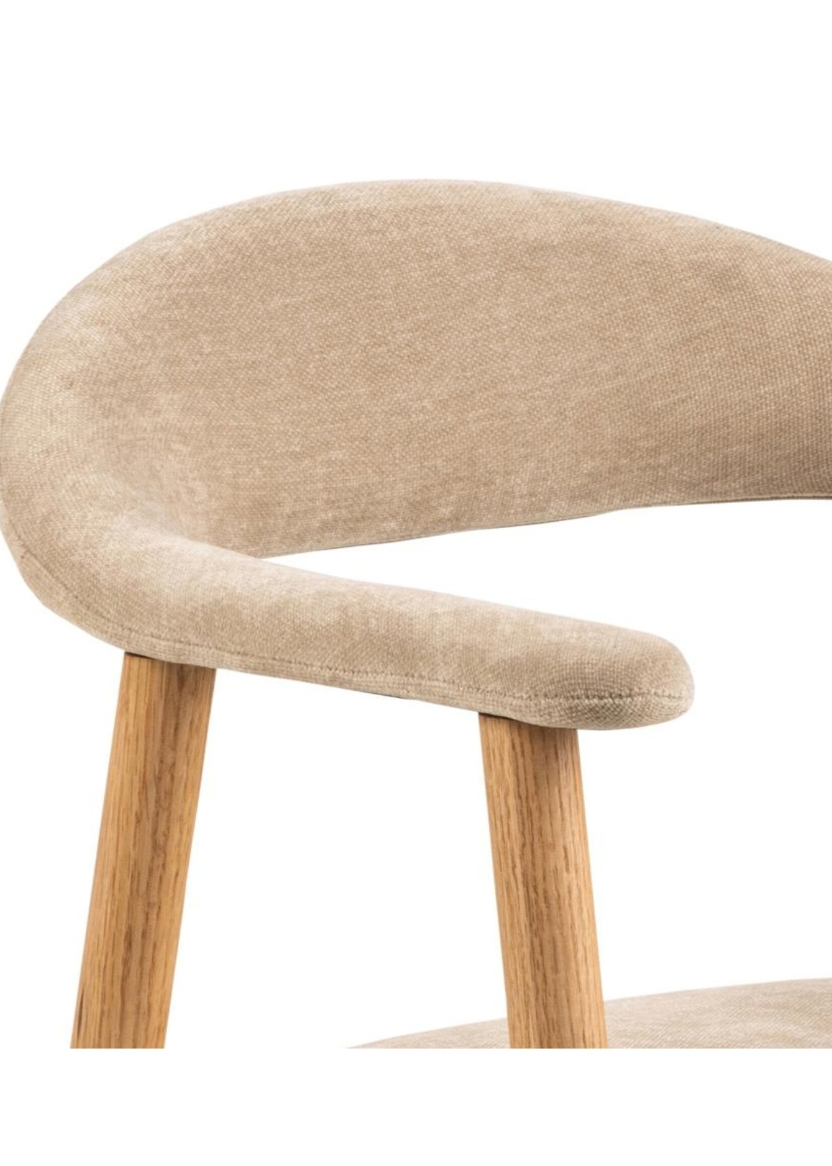 Addi Eiken eetkamerstoel met armleuning Beige