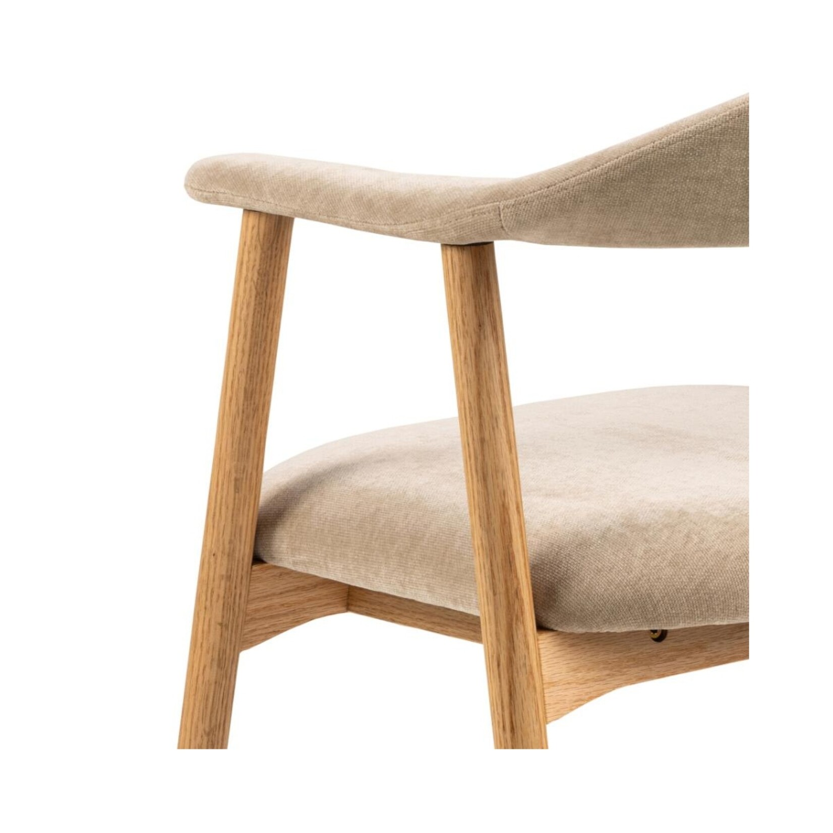 Addi Eiken eetkamerstoel met armleuning Beige