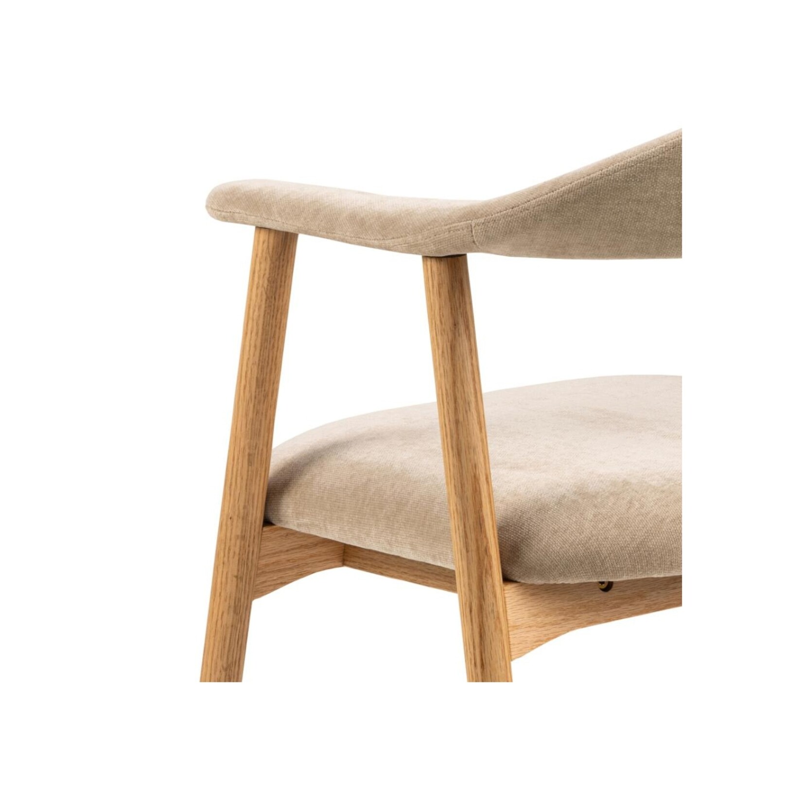 Addi Eiken eetkamerstoel met armleuning Beige