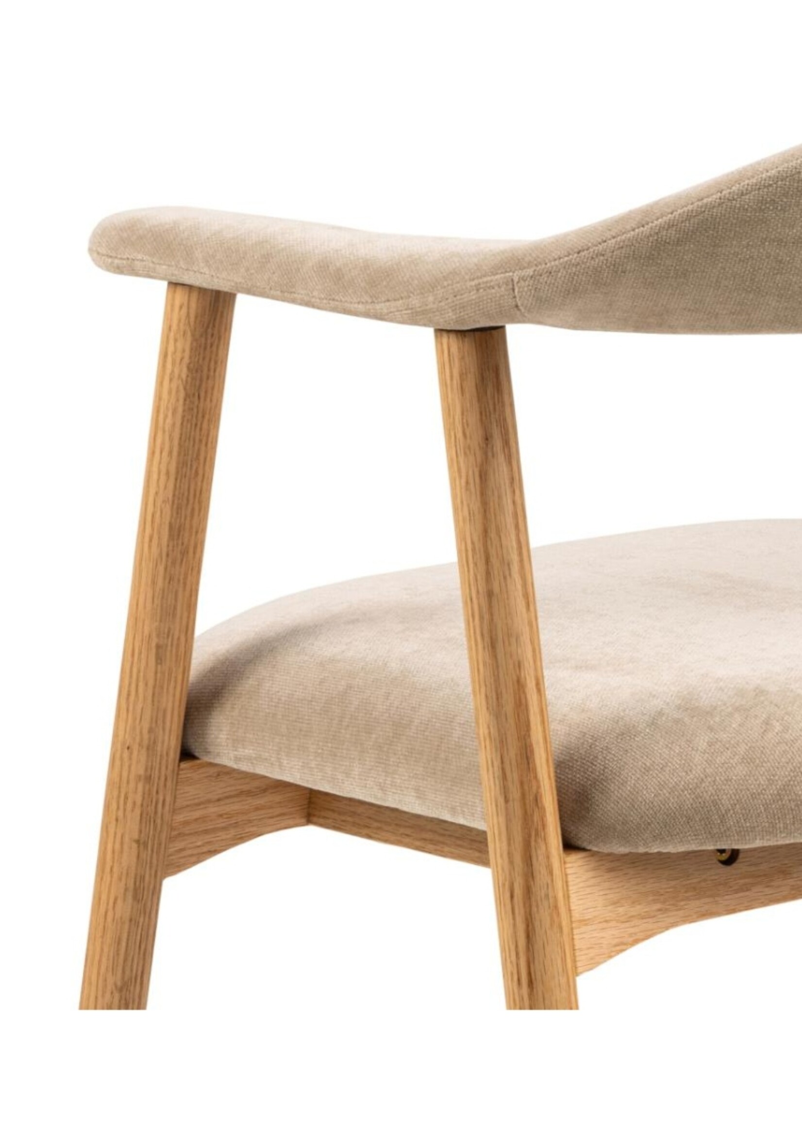 Addi Eiken eetkamerstoel met armleuning Beige