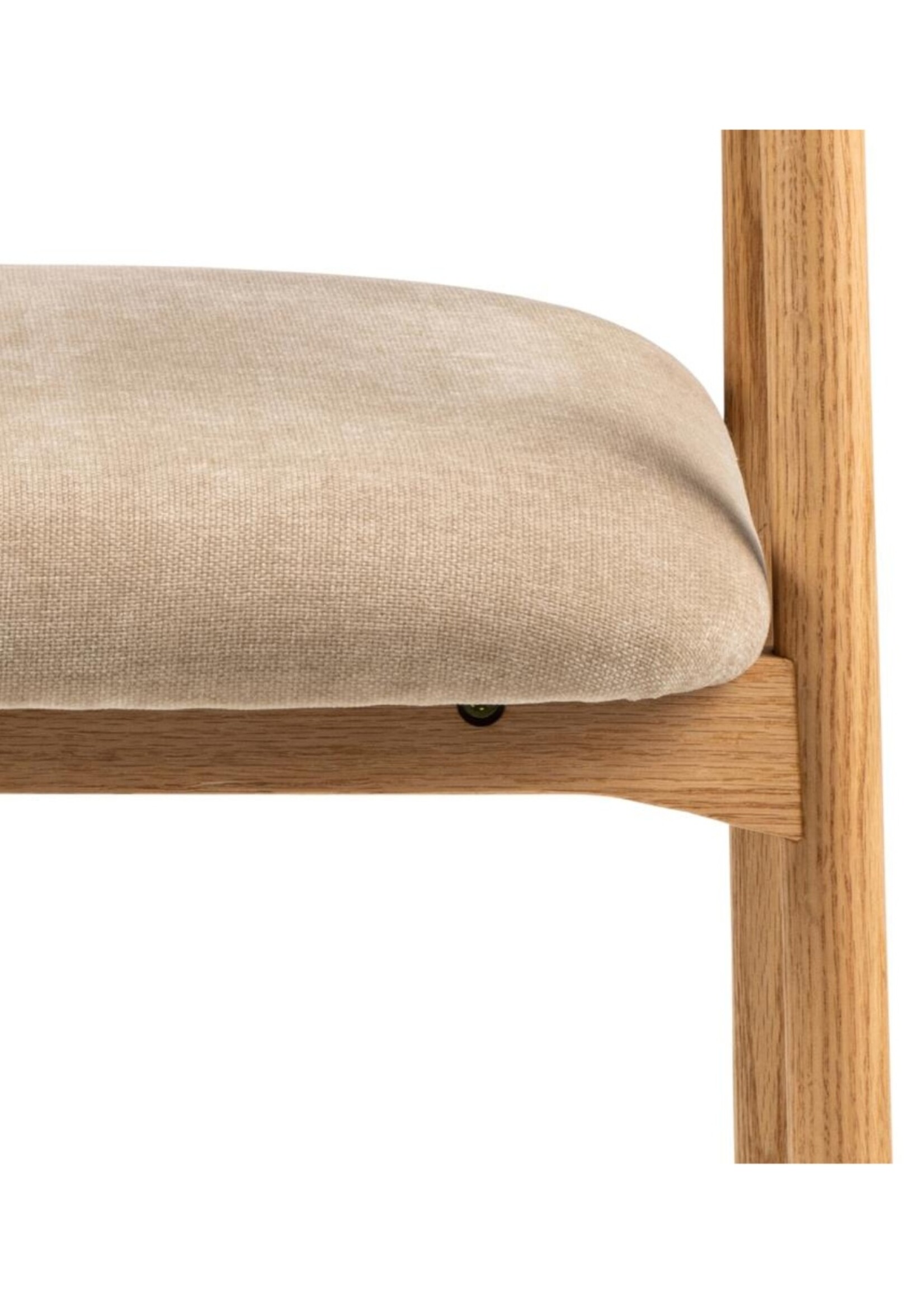 Addi Eiken eetkamerstoel met armleuning Beige