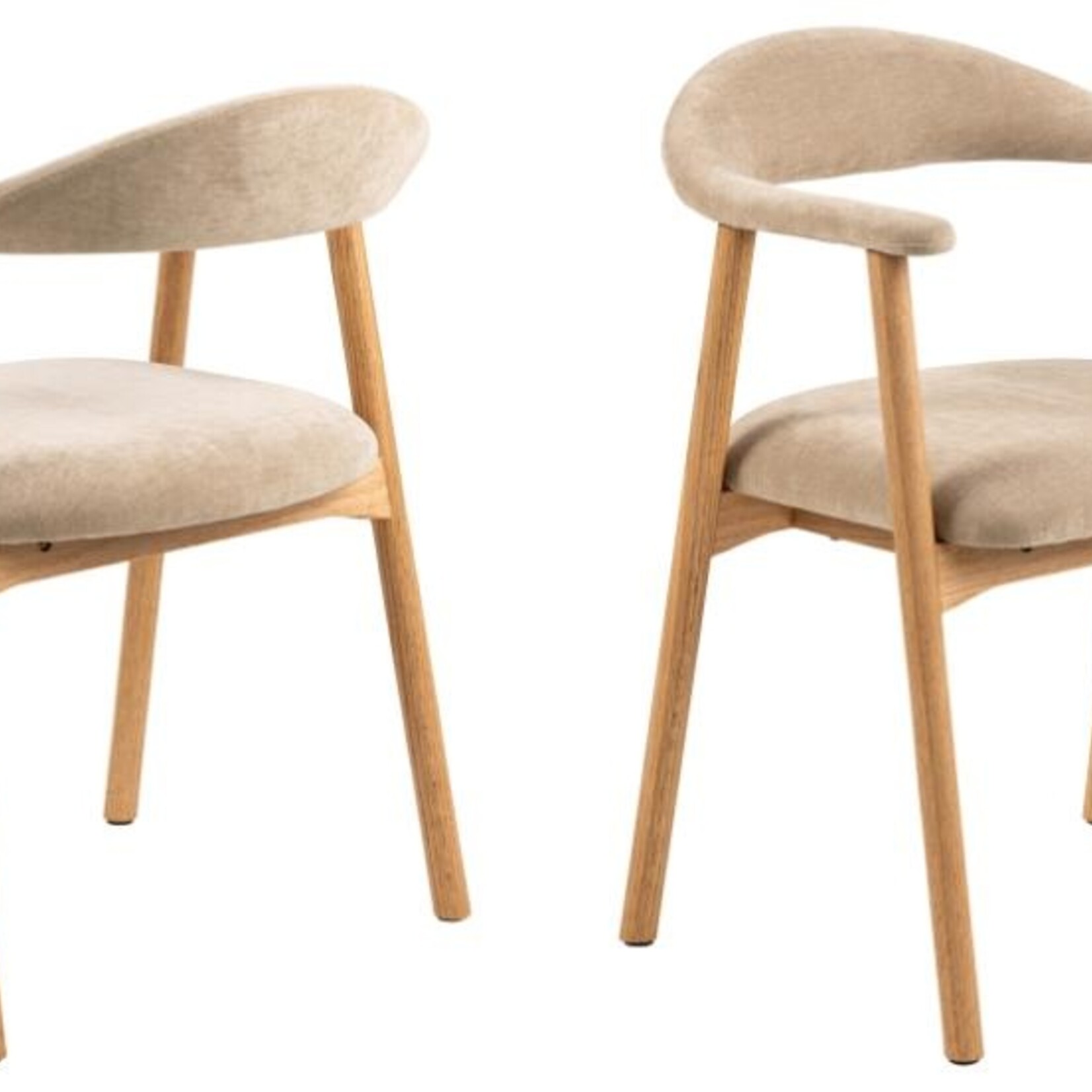 Addi Eiken eetkamerstoel met armleuning Beige