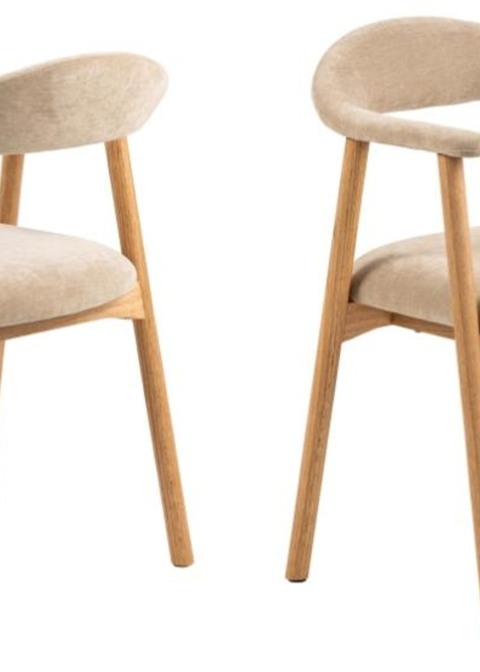 Addi Eiken eetkamerstoel met armleuning Beige