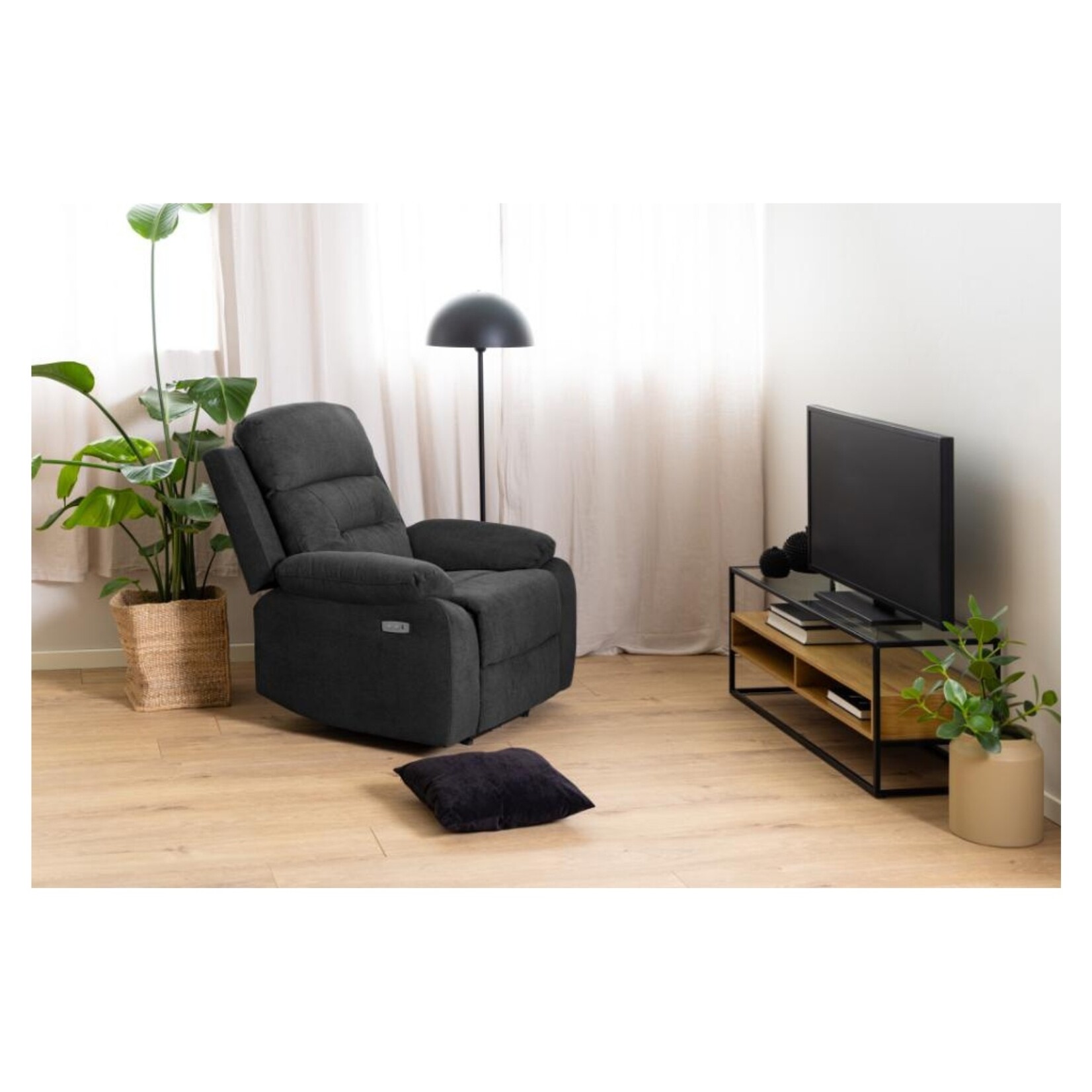 Vansbro donkergrijze Elektrische Relaxfauteuil
