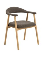 Addi eetkamerstoel met armleuning Taupe kleur