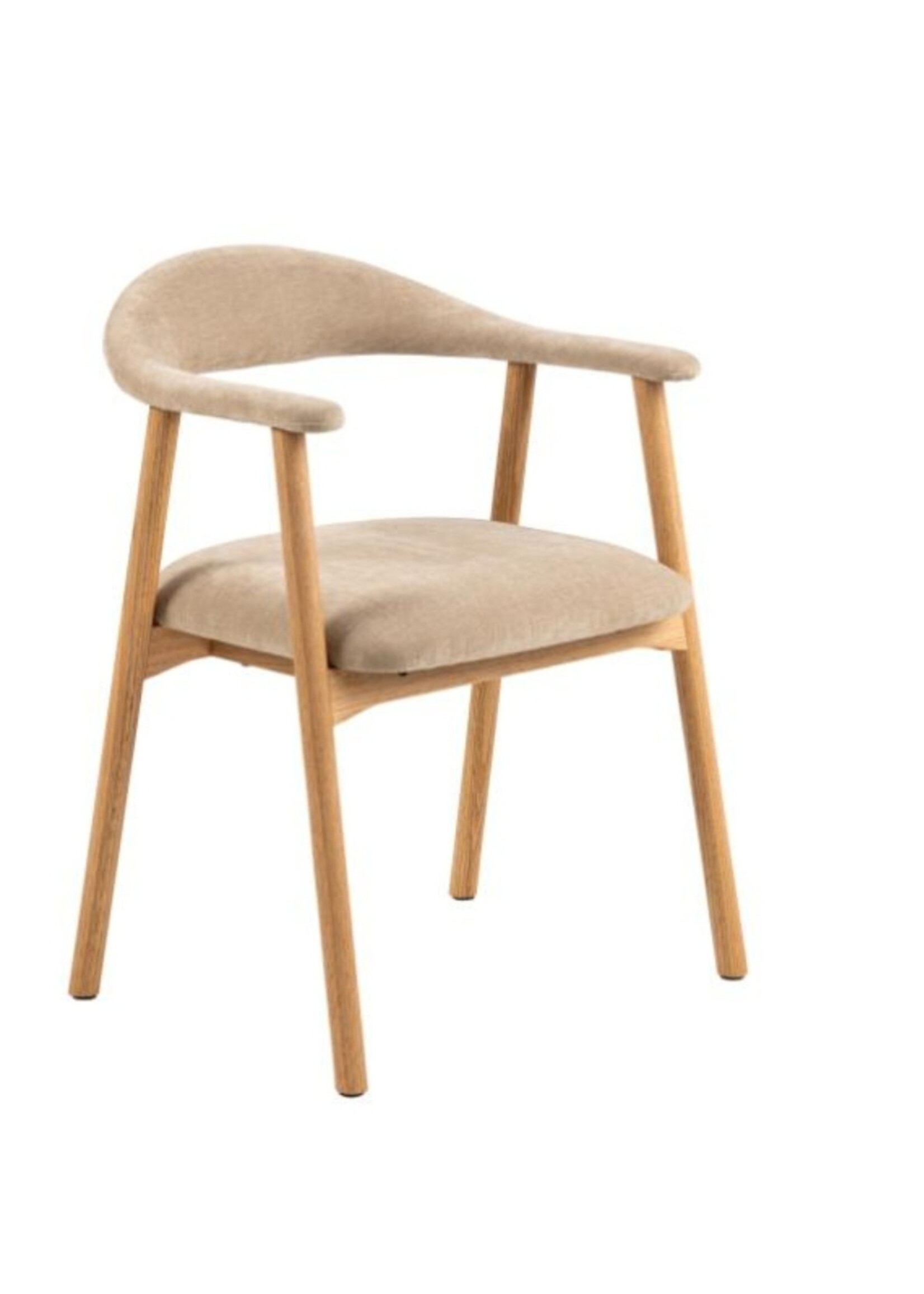 Addi Eiken eetkamerstoel met armleuning Beige