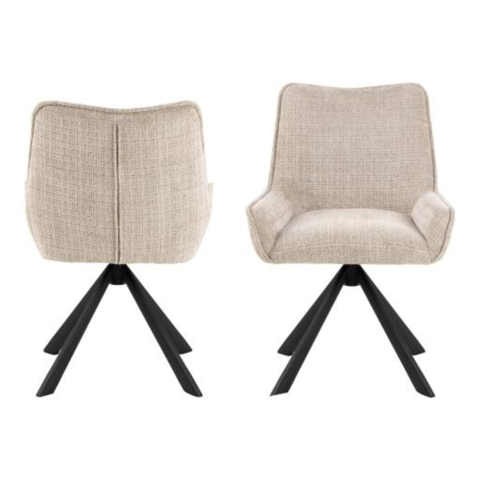 Eddie Eetkamerstoel – Stijlvol en draaibaar beige