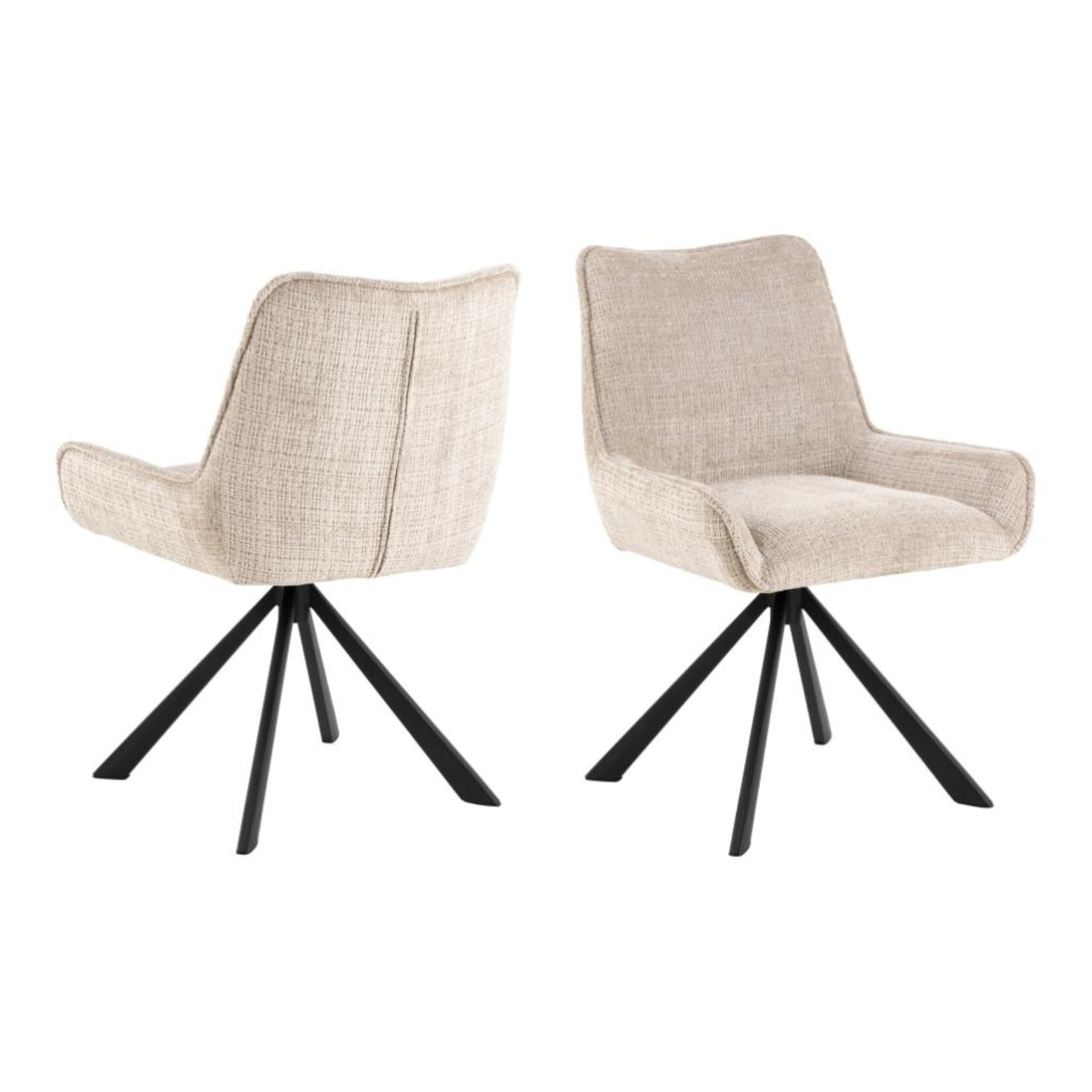 Eddie Eetkamerstoel – Stijlvol en draaibaar beige