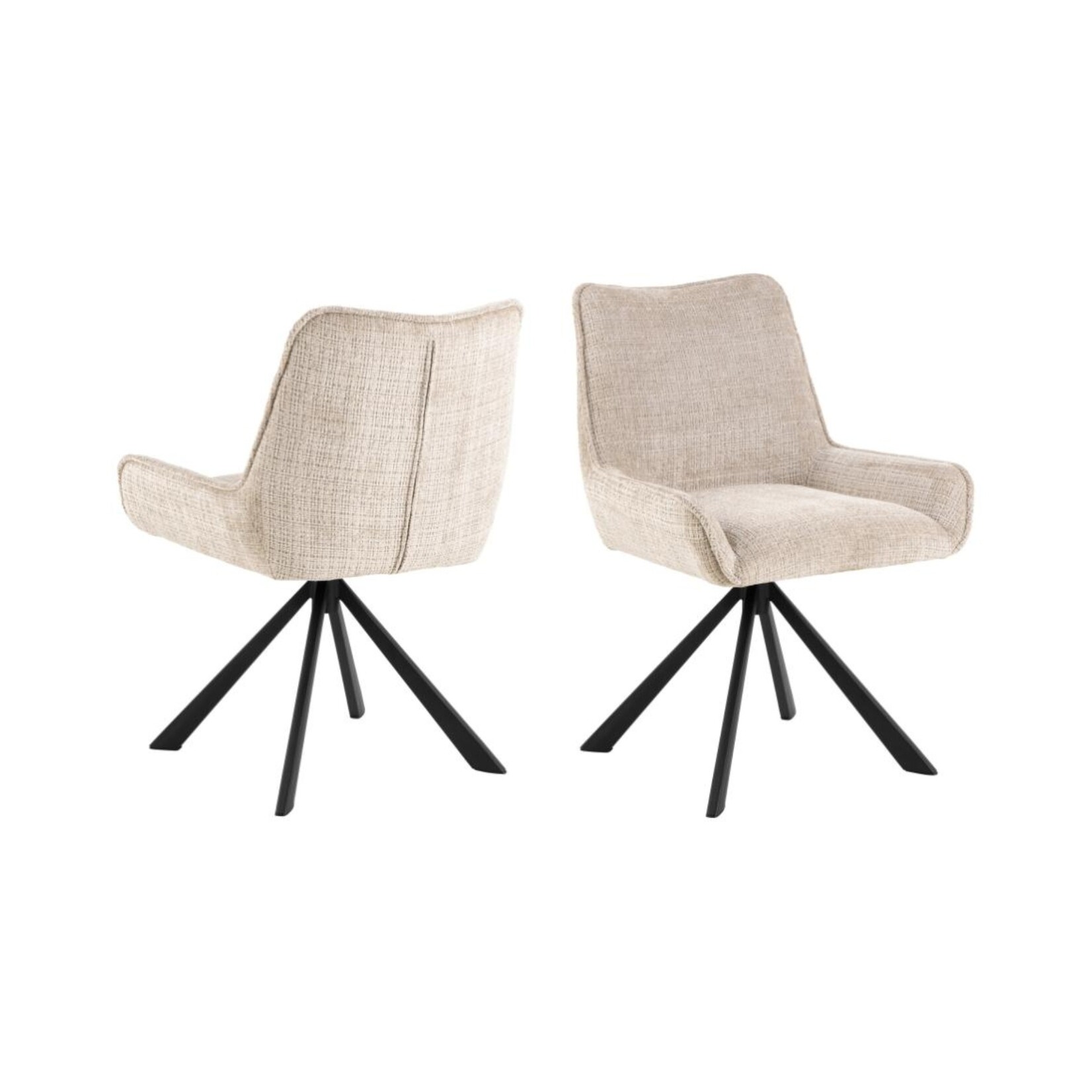 Eddie Eetkamerstoel – Stijlvol en draaibaar beige