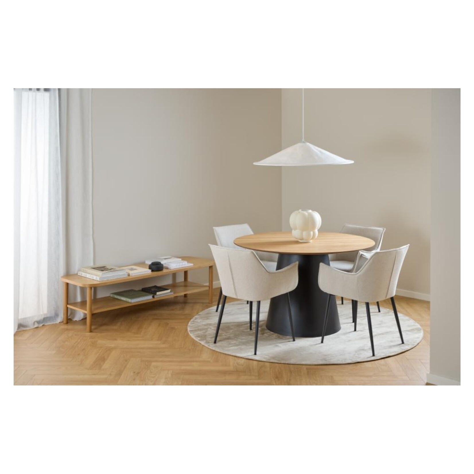 Soli eettafel mat eiken donkere poot
