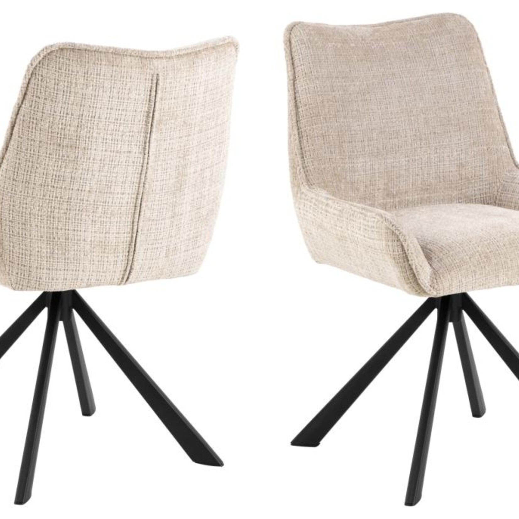 Eddie Eetkamerstoel – Stijlvol en draaibaar beige