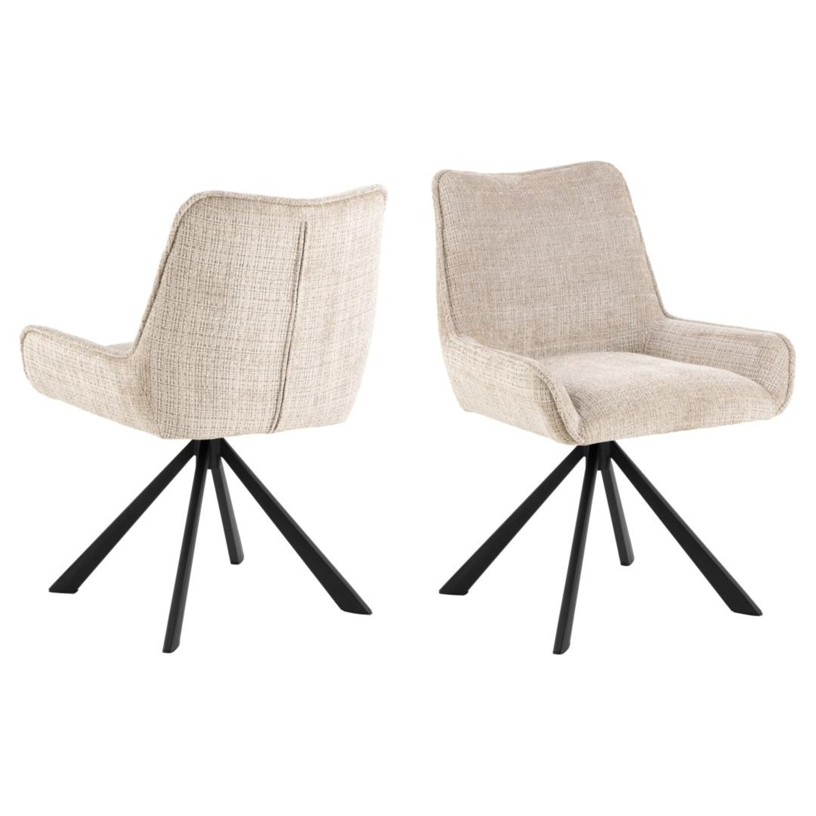 Eddie Eetkamerstoel – Stijlvol en draaibaar beige