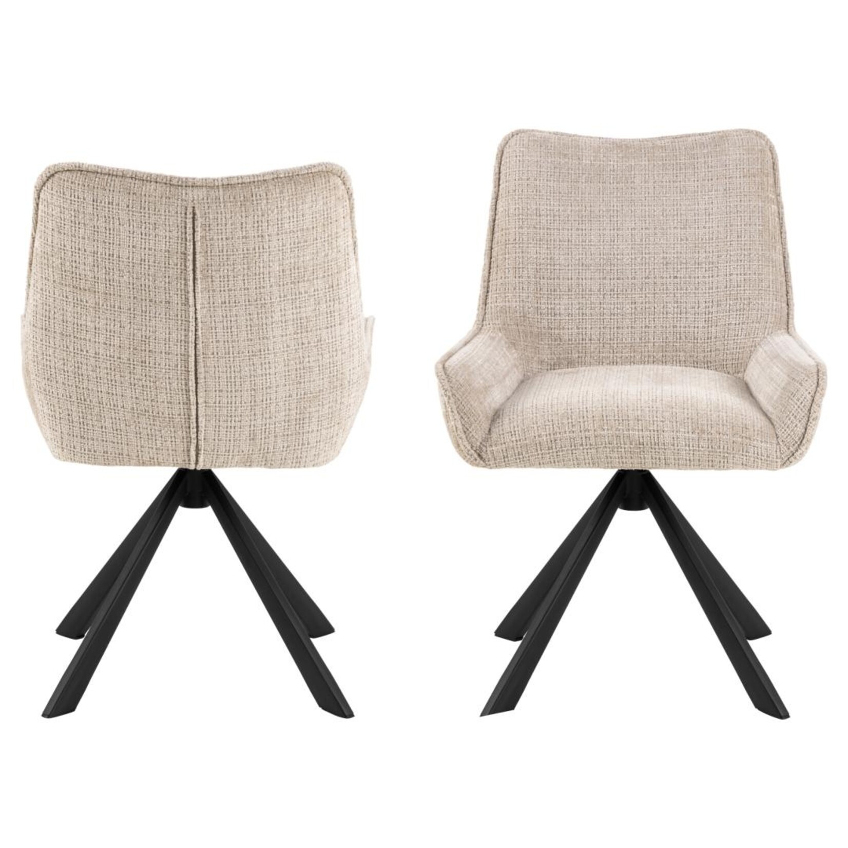 Eddie Eetkamerstoel – Stijlvol en draaibaar beige