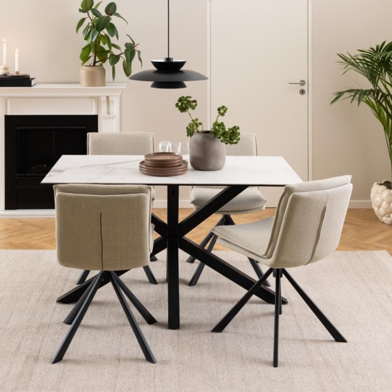 Eettafel Heavenblad wit Akranes (135x80x75,5 cm)