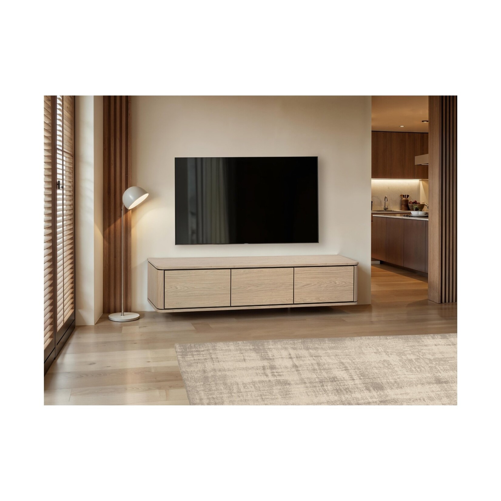 Lancaster Lancaster TV-kast laag 236 cm | 4 klepdeuren Lamulux - 7 kleuren verkrijgbaar