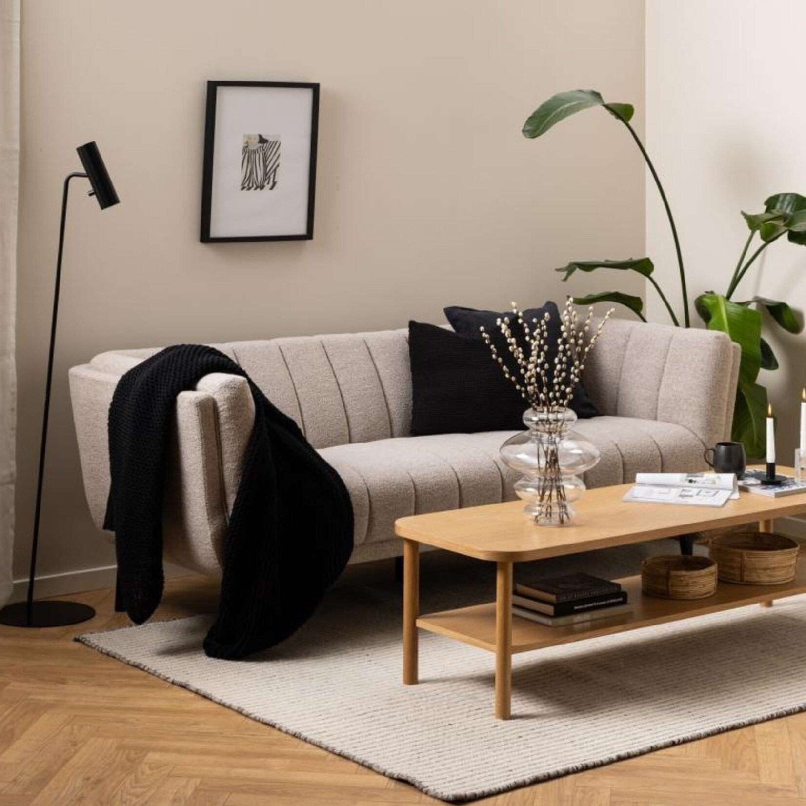 3-zitsbank Tampa beige