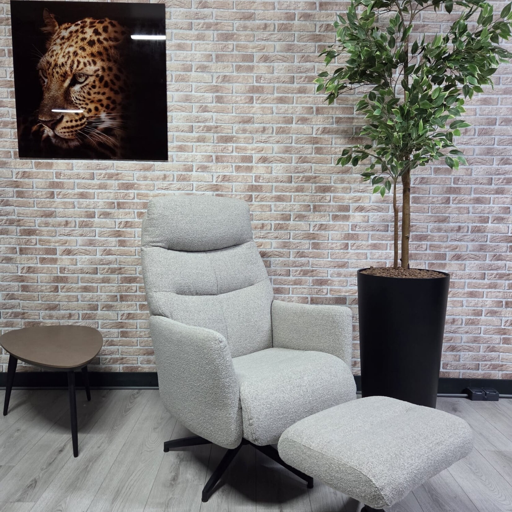 Fauteuil Londen Beige met voeten bank