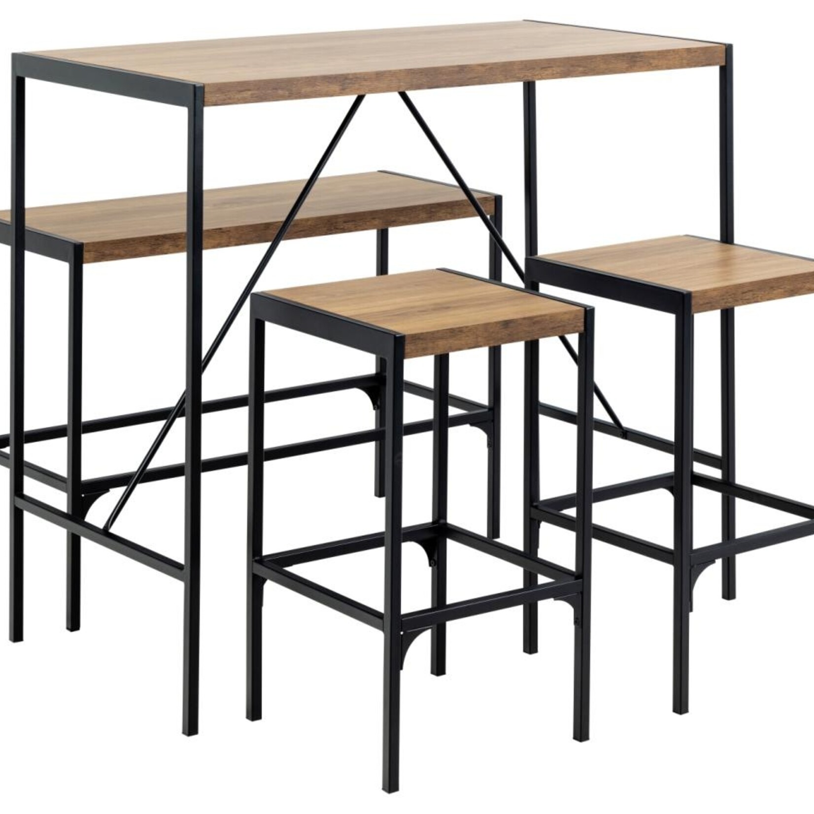 Bartafel met 2 krukken en een bankje