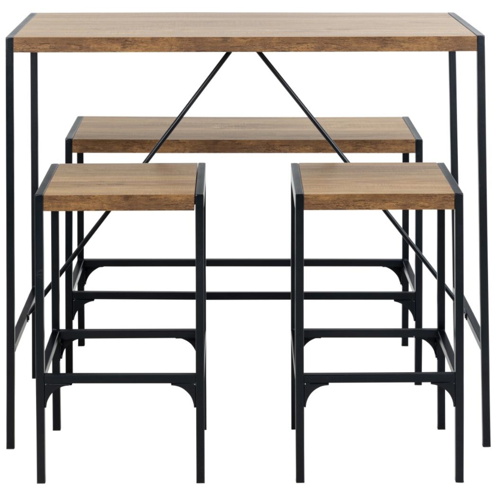 Bartafel met 2 krukken en een bankje