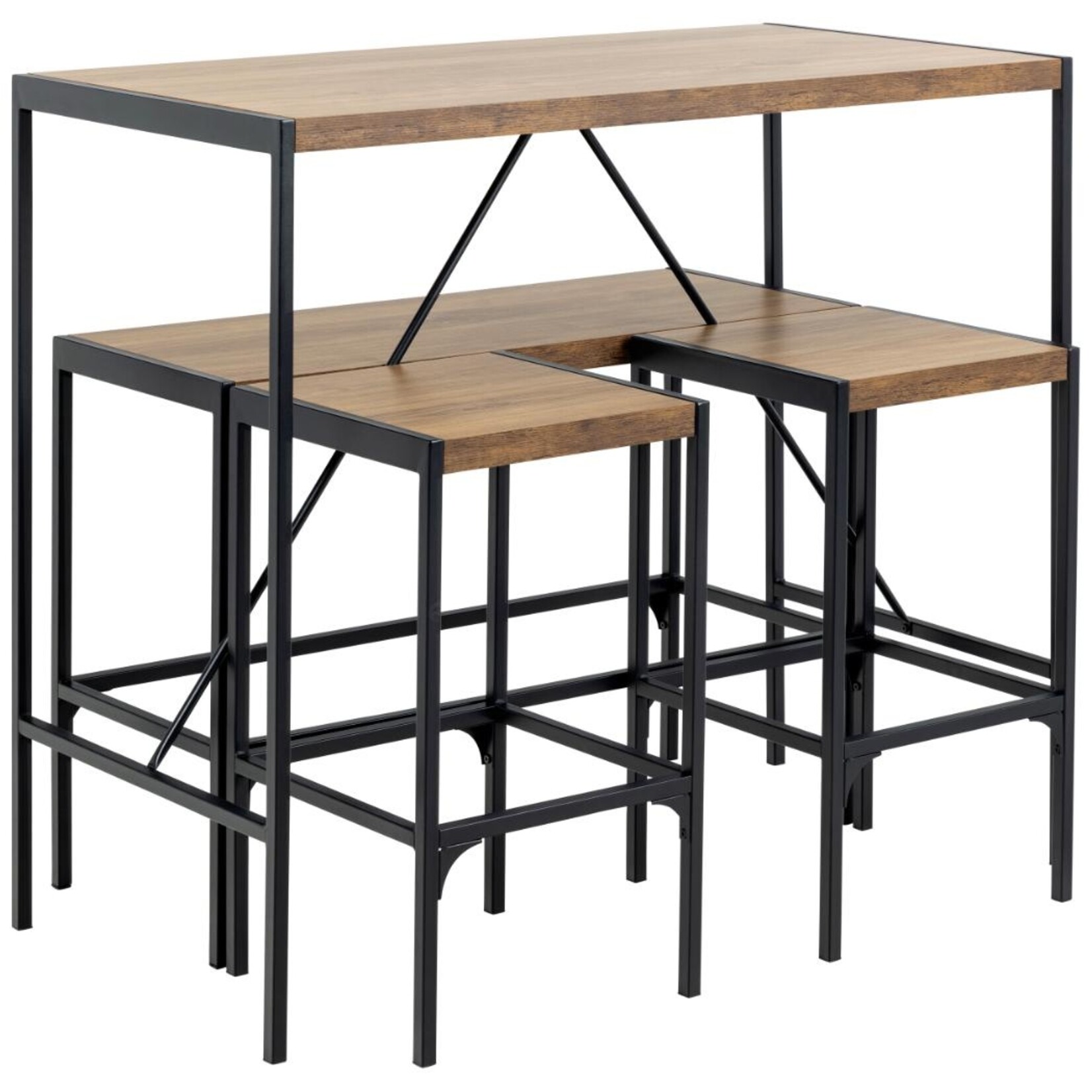 Bartafel met 2 krukken en een bankje