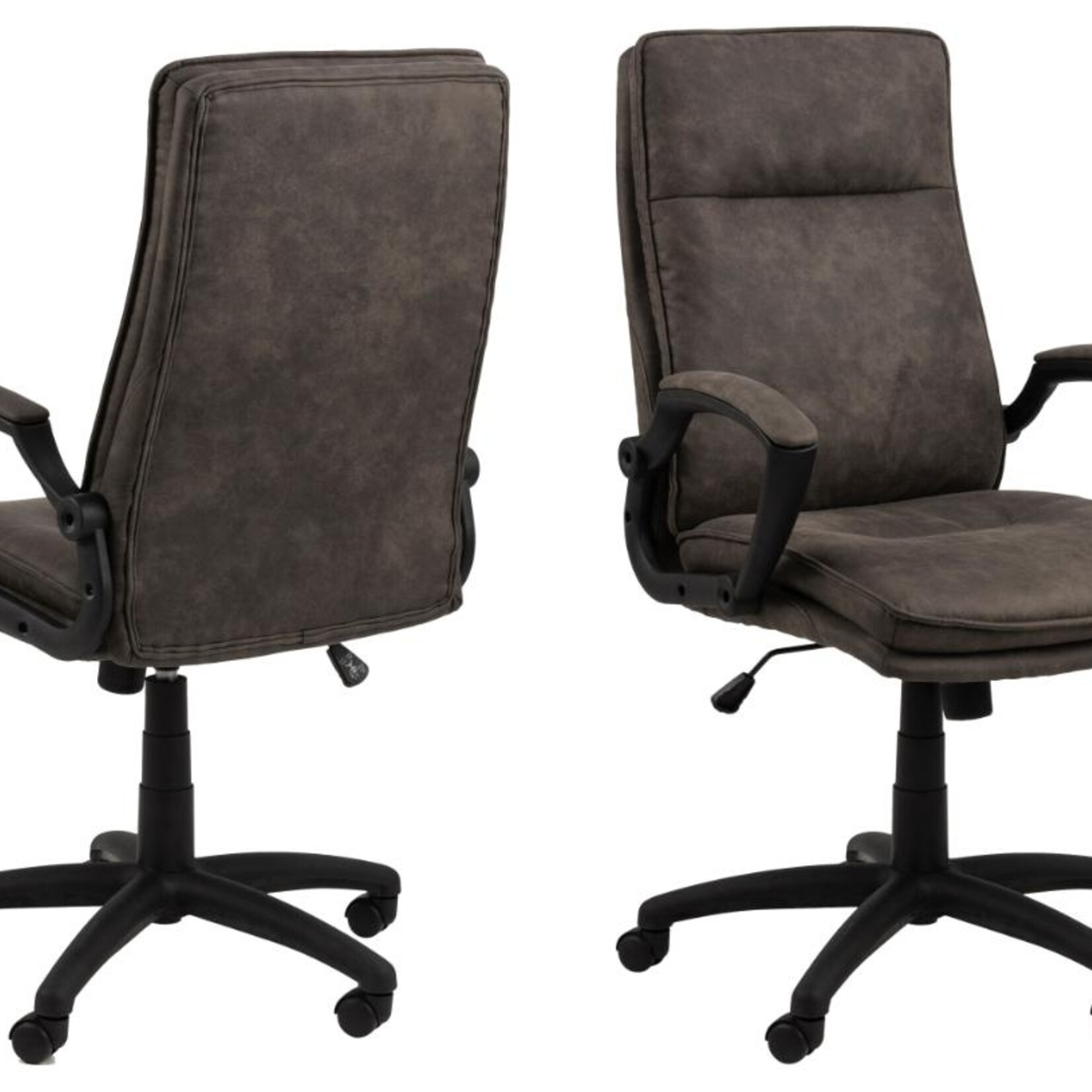 Brad bureaustoel met armleuningen, Preston stof antraciet