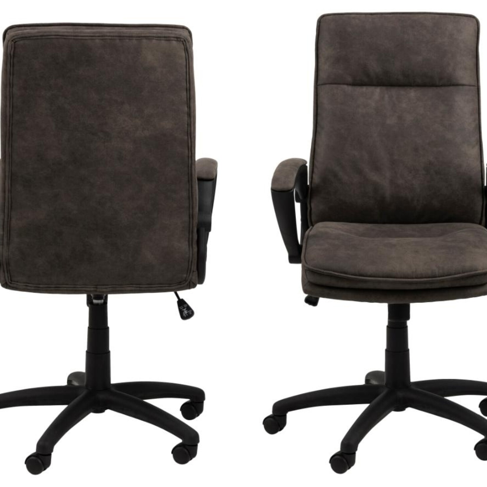 Brad bureaustoel met armleuningen, Preston stof antraciet