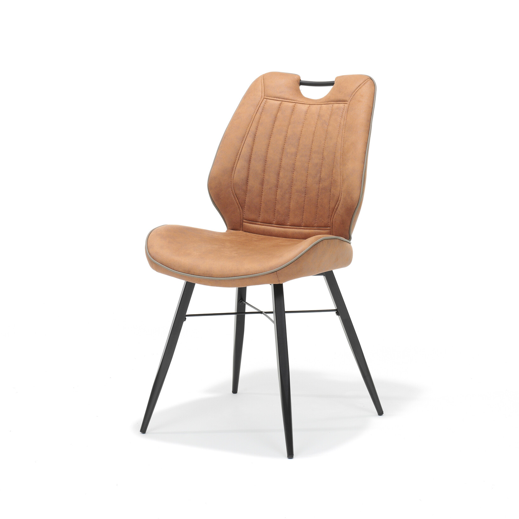 RV Design Stoel Quattro zwart stof Soft Cognac