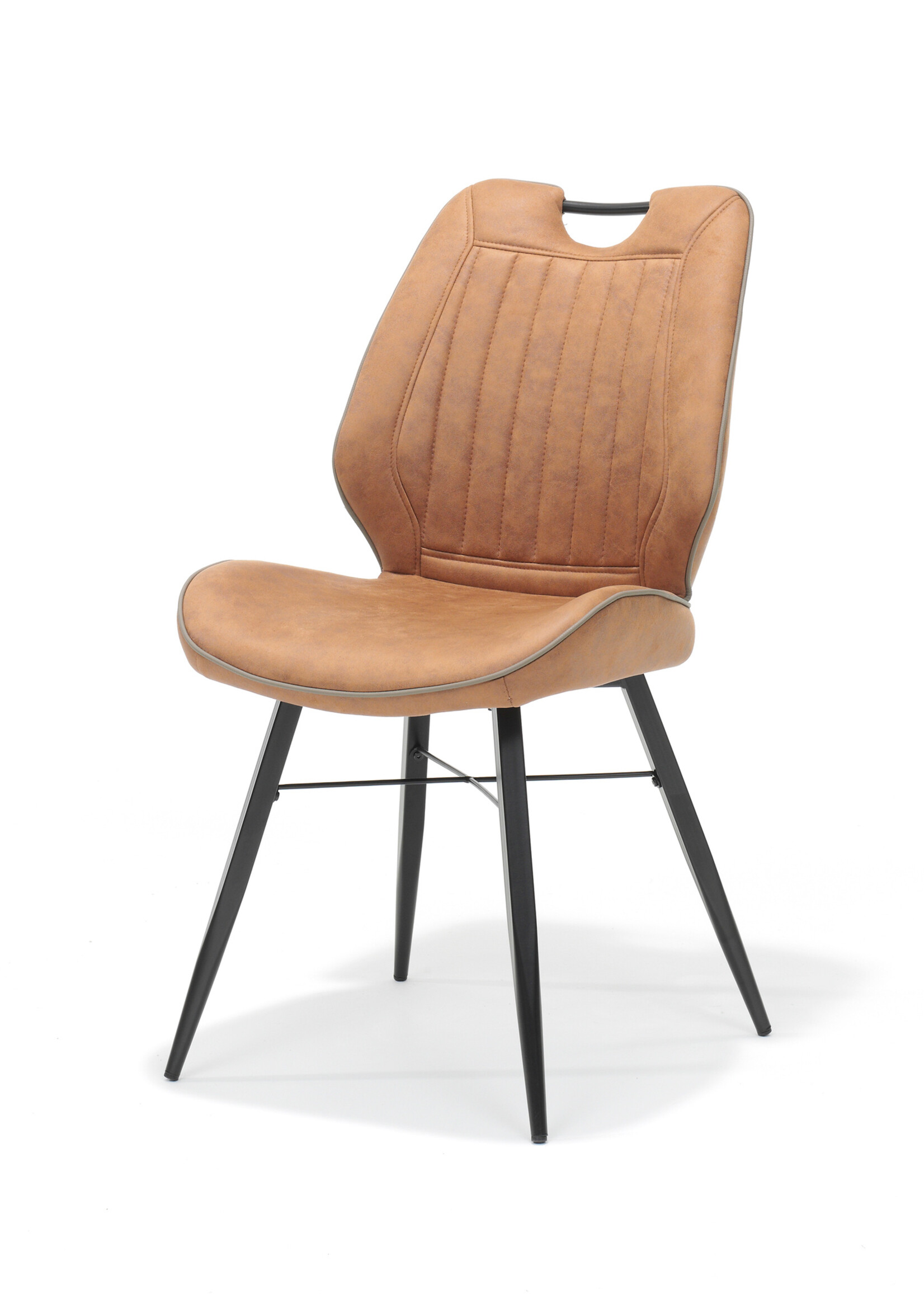 RV Design Stoel Quattro zwart stof Soft Cognac