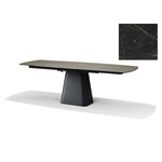 RV Design Rick Uitschuiftafel 160x90 (+2 x 40cm) Deckstone Zwart Marmer