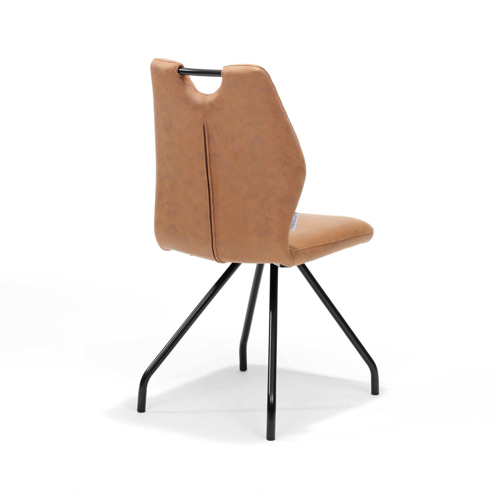 RV Design Stoel Carlos zwart Stof Soft Cognac