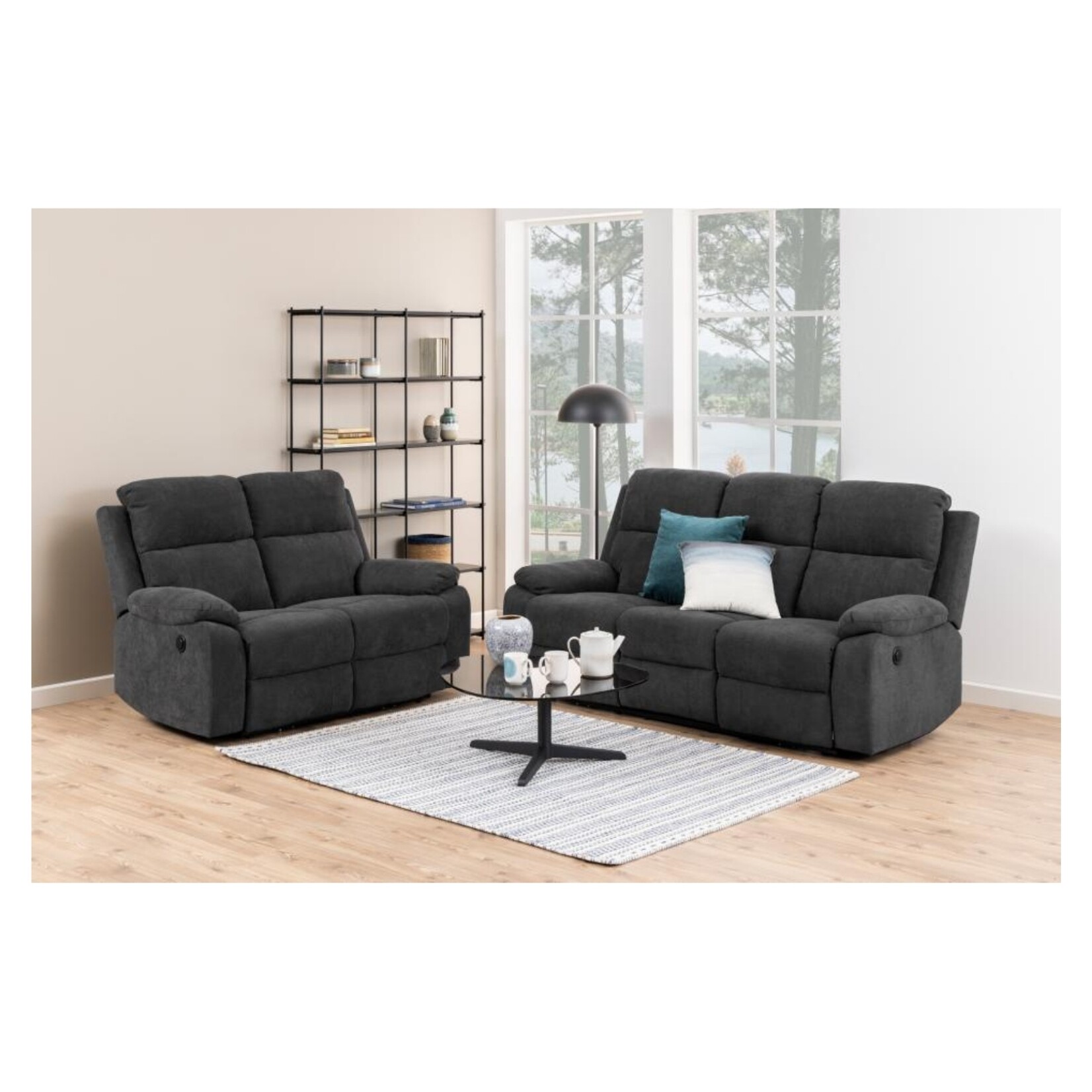 Mora Mora 3-zits relaxfauteuil – elektrisch verstelbaar – donkergrijze Enjoy stof