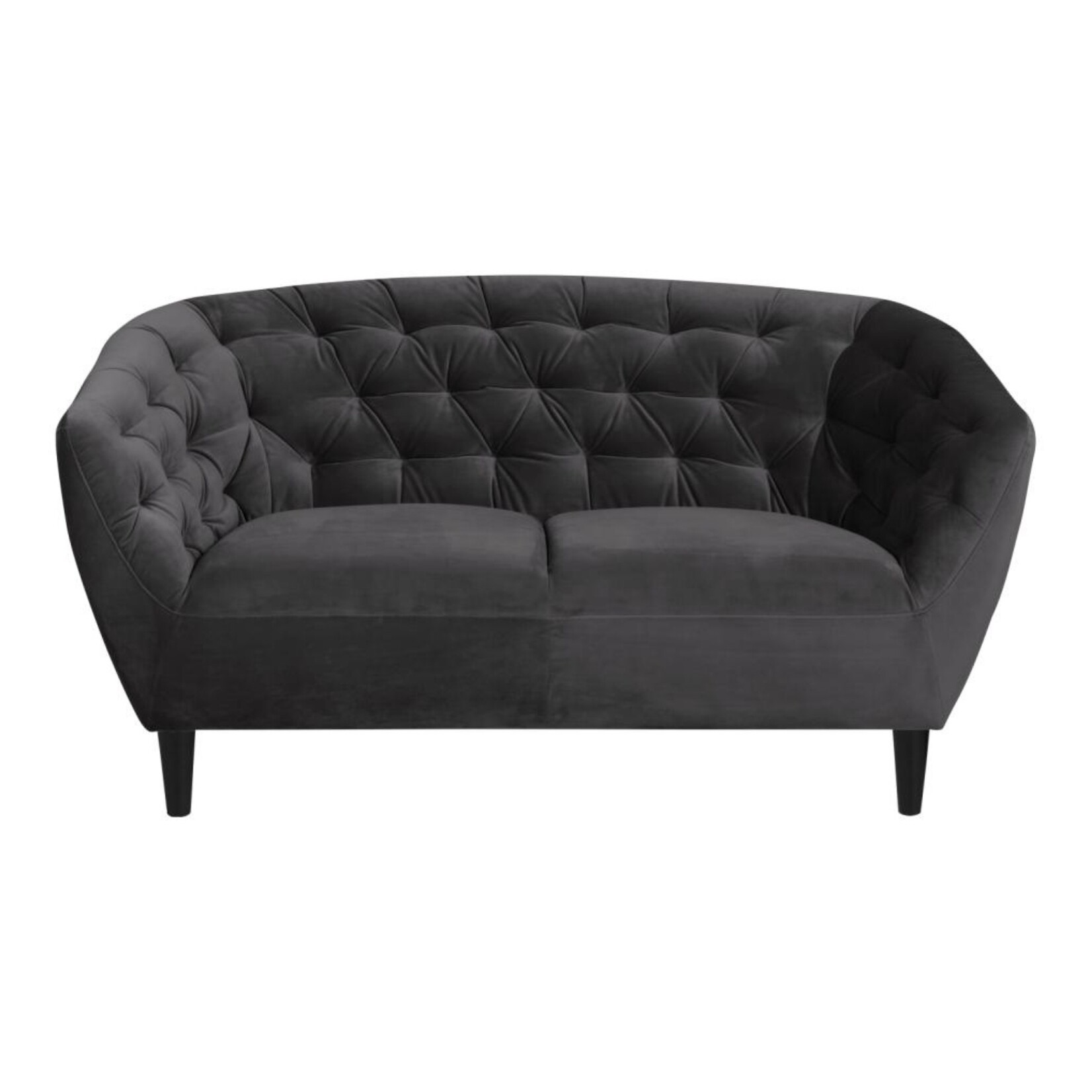 Ria Ria 2-zits bank – fluwelen stof – Donkergrijs