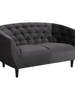 Ria Ria 2-zits bank – fluwelen stof – Donkergrijs