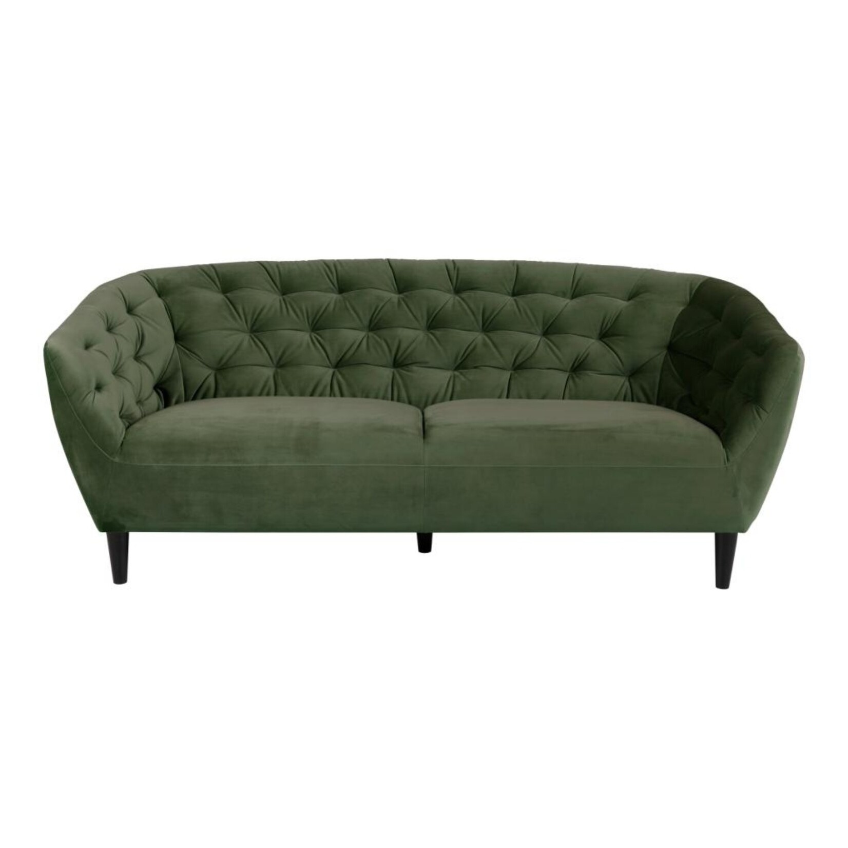 Ria Ria 3-zits bank – fluwelen stof – Forest green