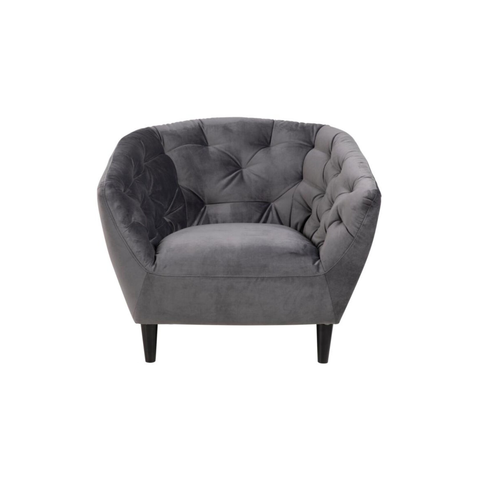 Ria Ria lounge stoel – fluwelen stof – Donkergrijs