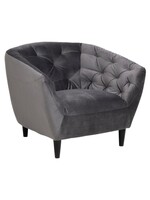 Ria Ria lounge stoel – fluwelen stof – Donkergrijs