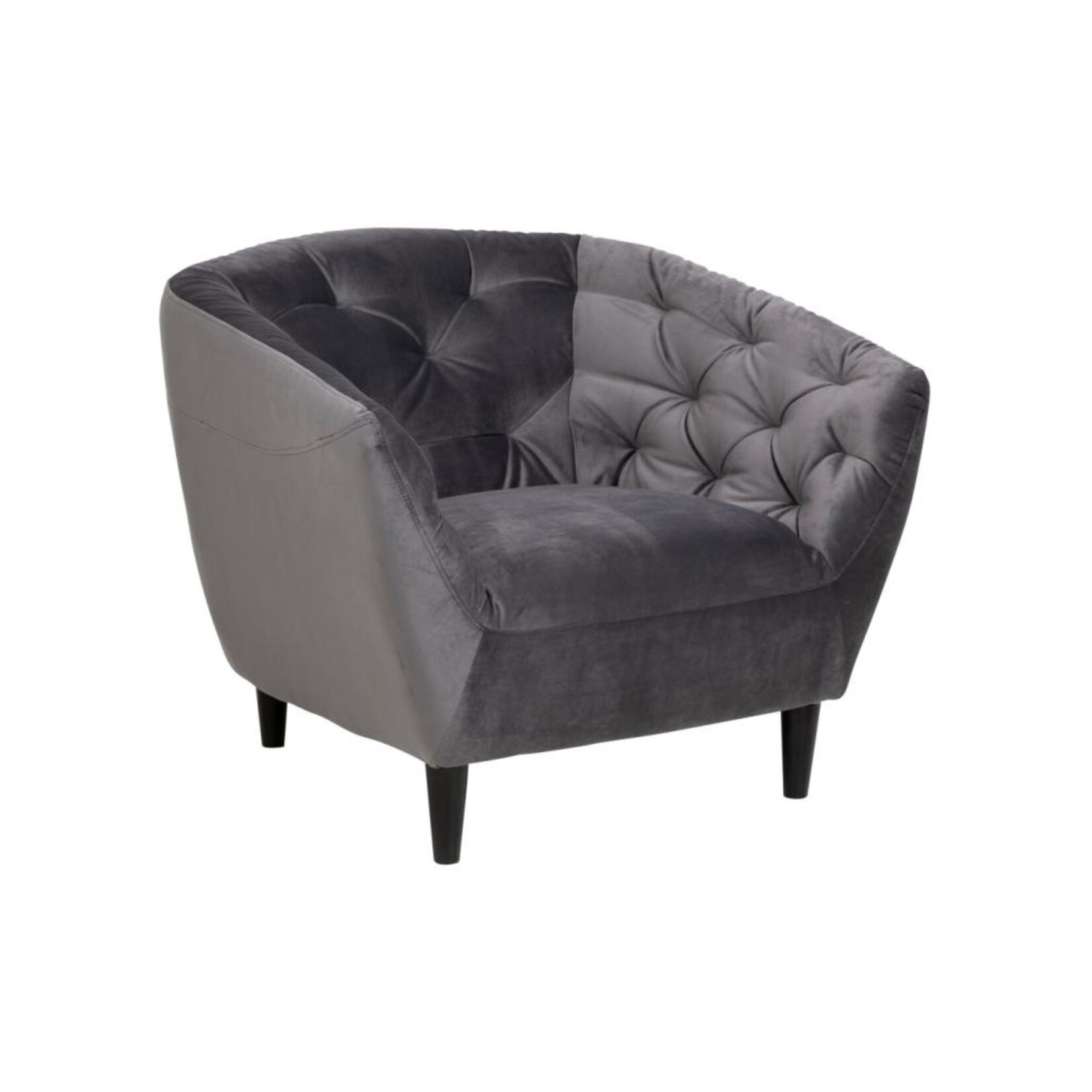 Ria Ria lounge stoel – fluwelen stof – Donkergrijs