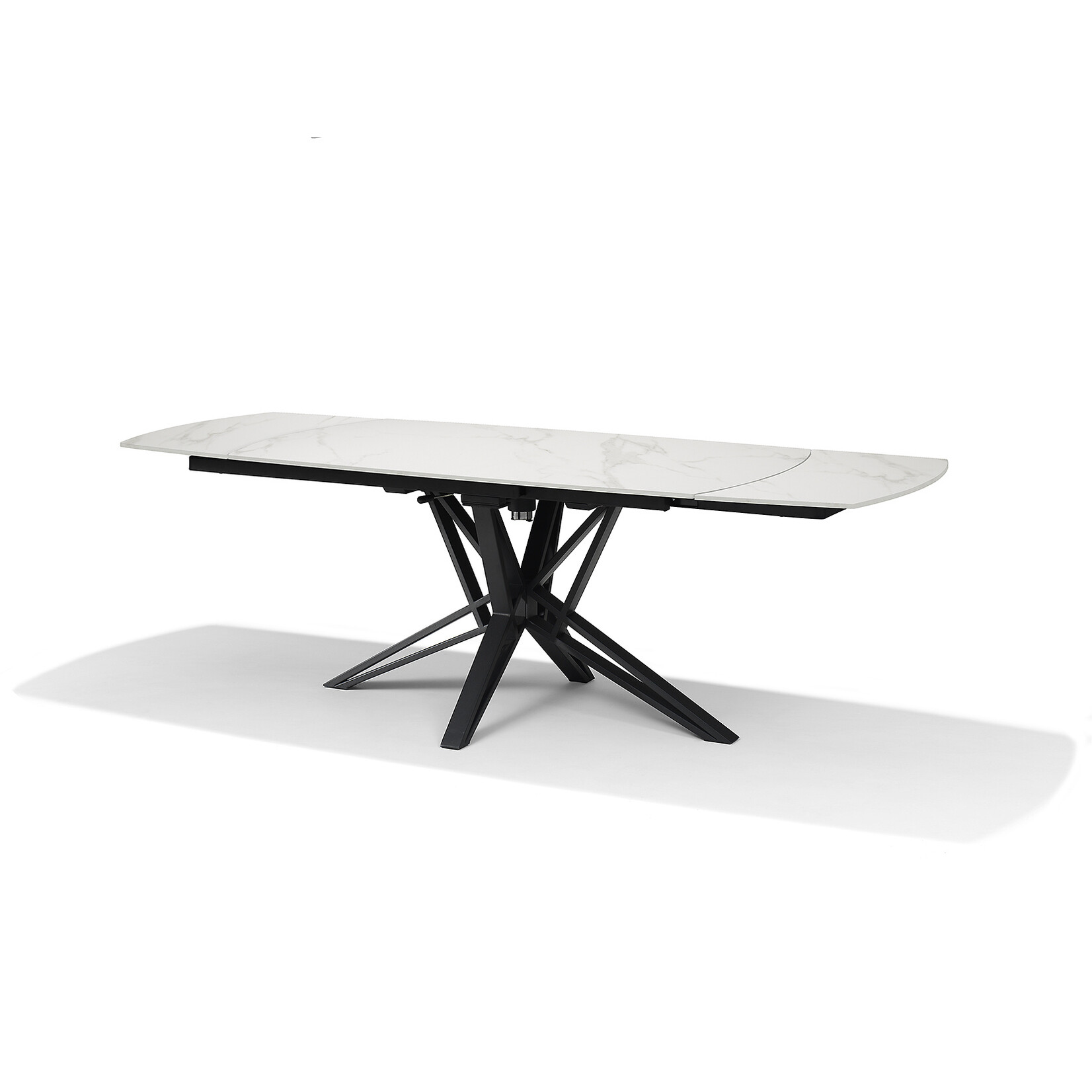 RV Design VEGAS Eetkamertafel Deckstone Wit Marmer 160-240X90 Uitschuifbaar