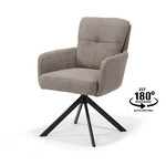 RV Design Fred armstoel - Stof Retro Bliss #18-Taupe - draaivoet 180 zwart