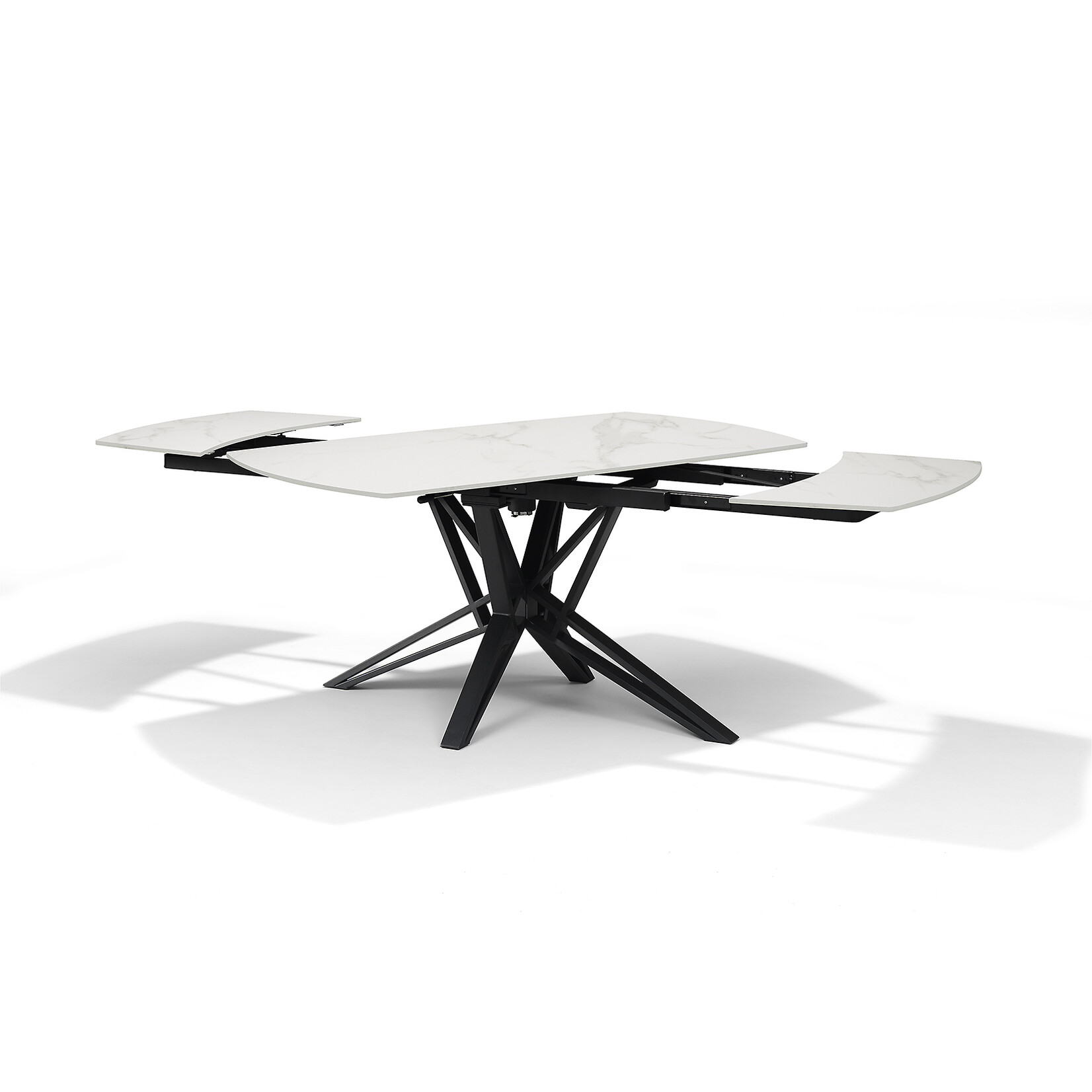 RV Design VEGAS Eetkamertafel Deckstone Wit Marmer 160-240X90 Uitschuifbaar