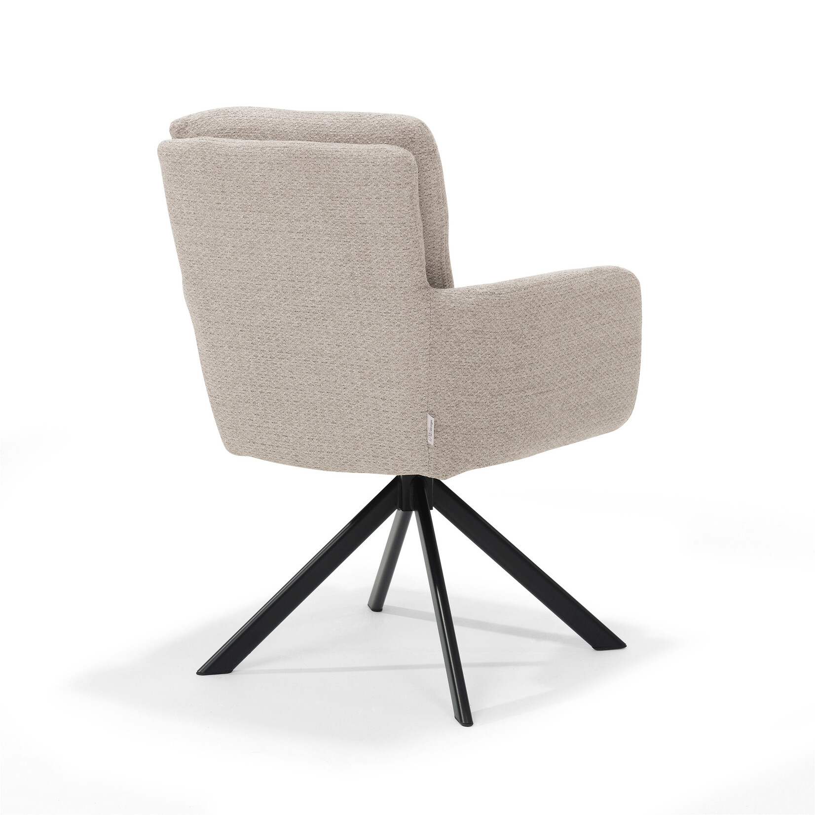 RV Design Fred armstoel - Stof Retro Bliss #03-Naturel - draaivoet 180 zwart