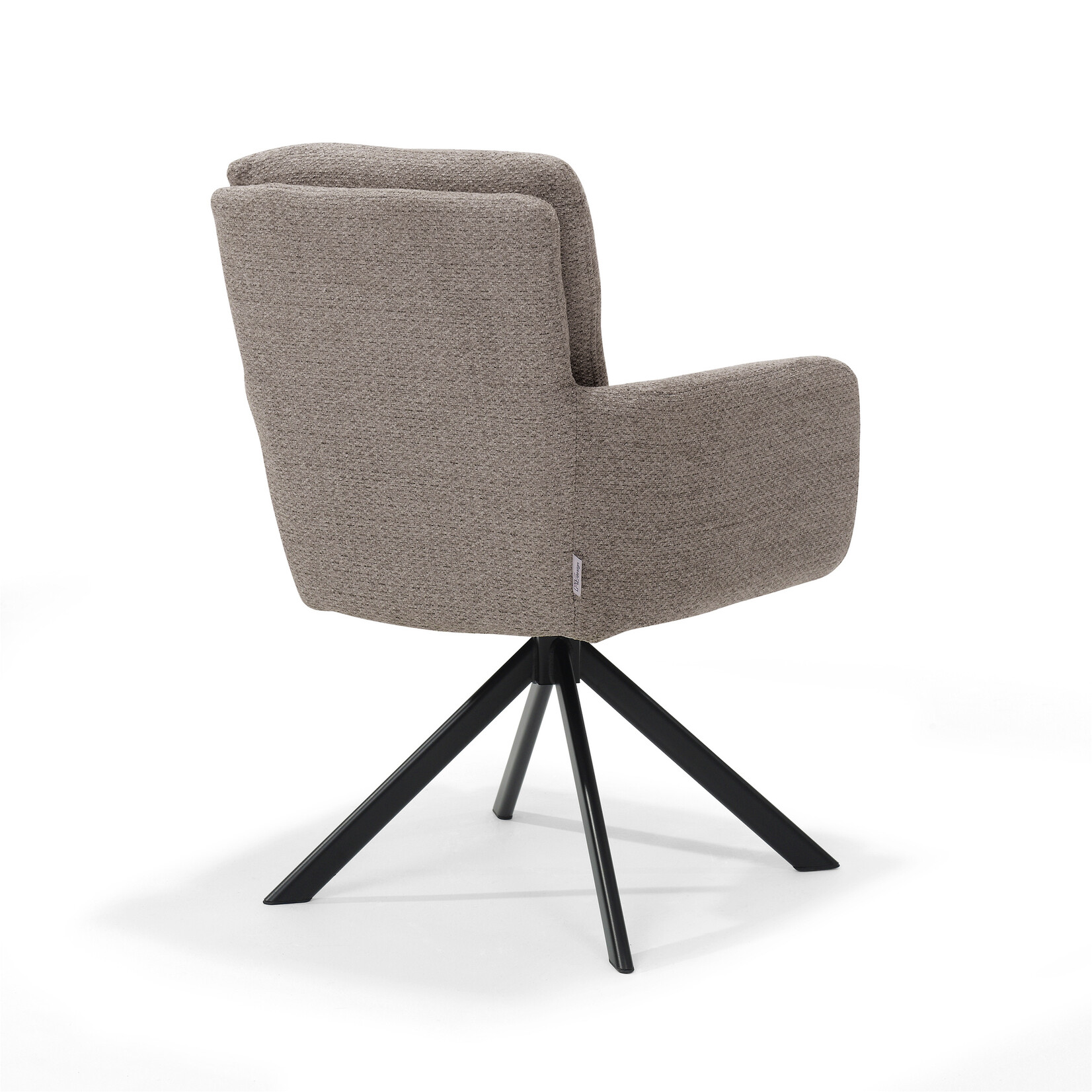 RV Design Fred armstoel - Stof Retro Bliss #18-Taupe - draaivoet 180 zwart