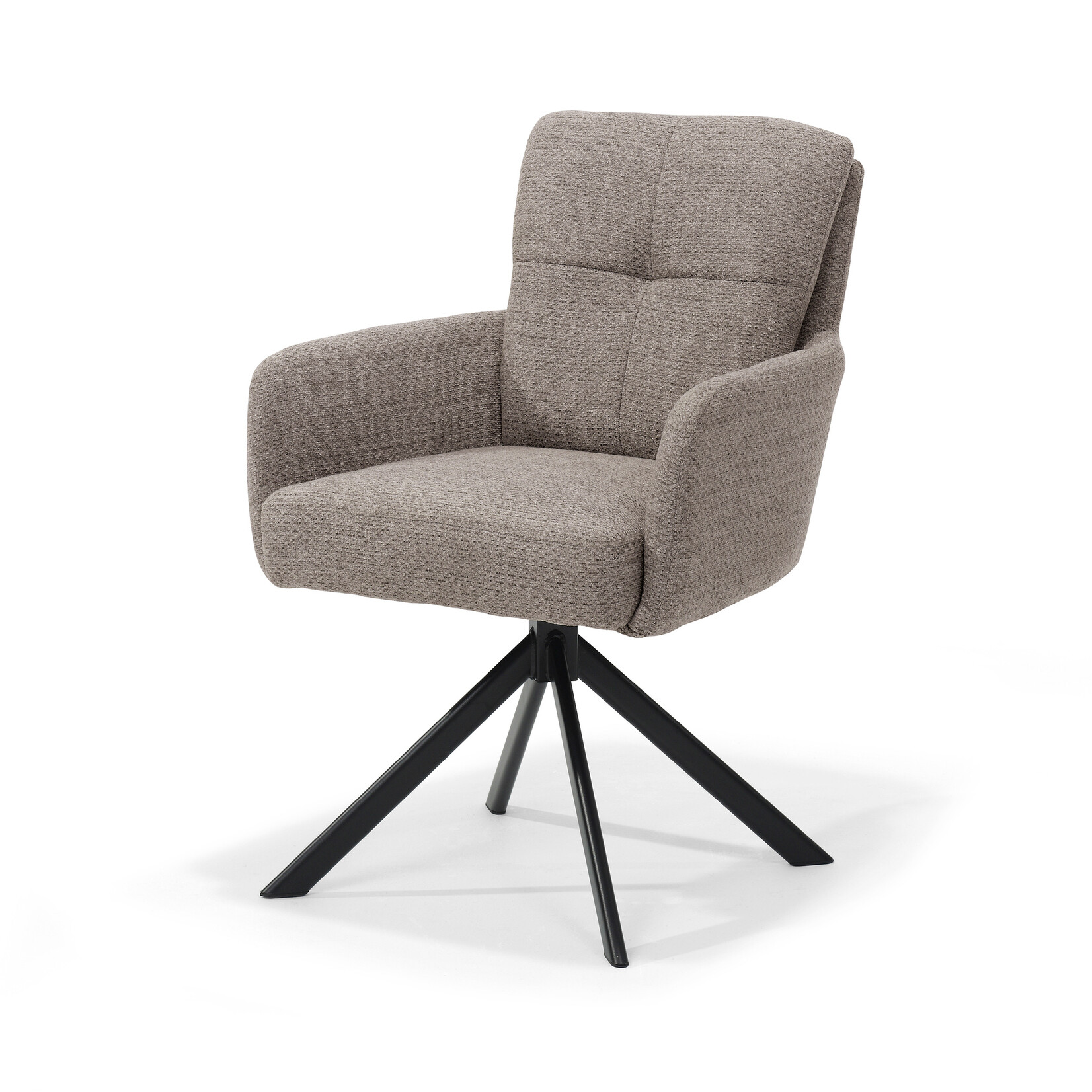 RV Design Fred armstoel - Stof Retro Bliss #18-Taupe - draaivoet 180 zwart