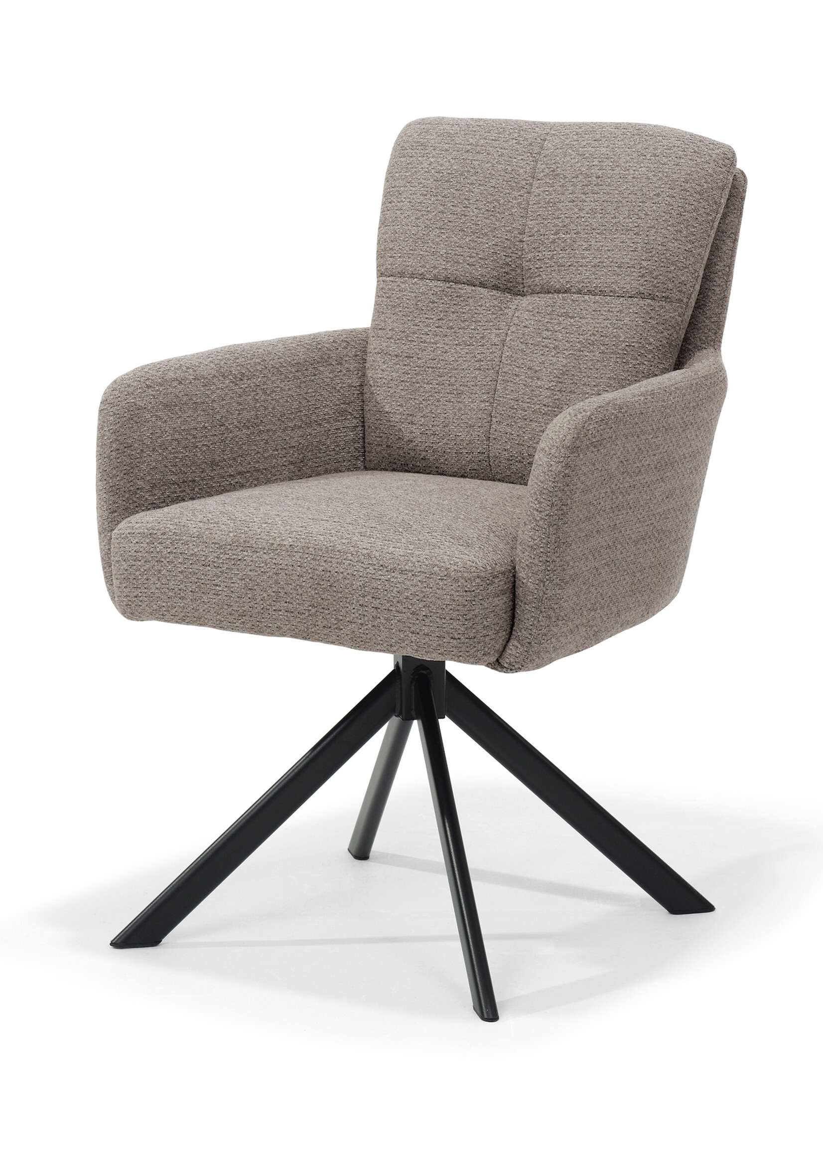 RV Design Fred armstoel - Stof Retro Bliss #18-Taupe - draaivoet 180 zwart