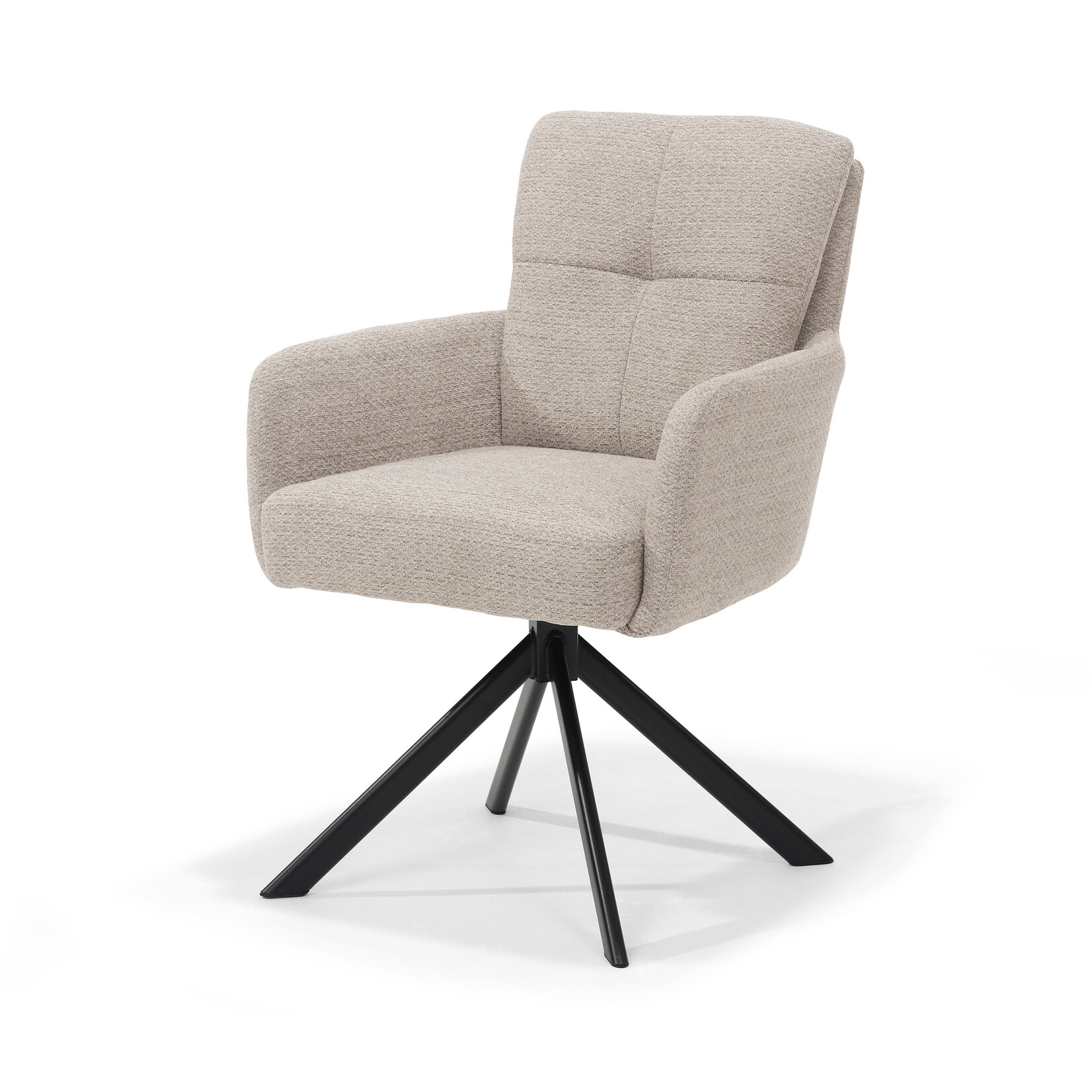 RV Design Fred armstoel - Stof Retro Bliss #03-Naturel - draaivoet 180 zwart