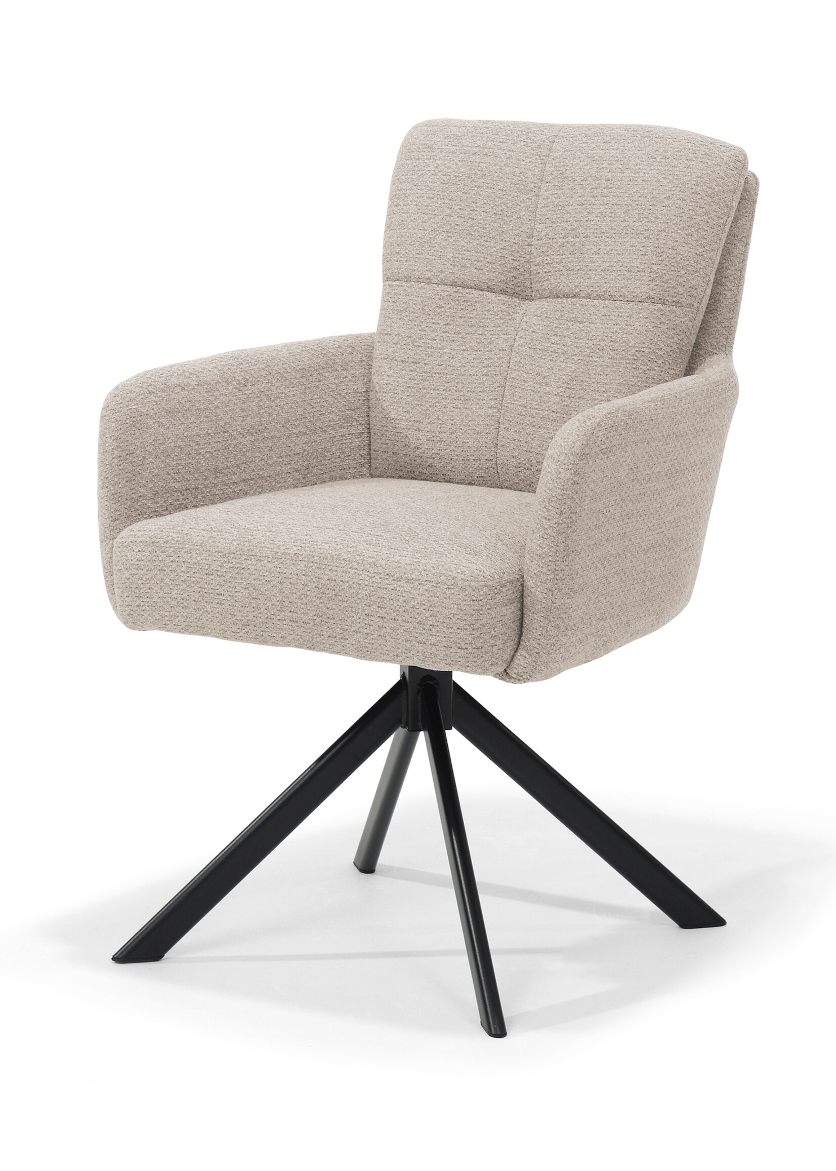 RV Design Fred armstoel - Stof Retro Bliss #03-Naturel - draaivoet 180 zwart