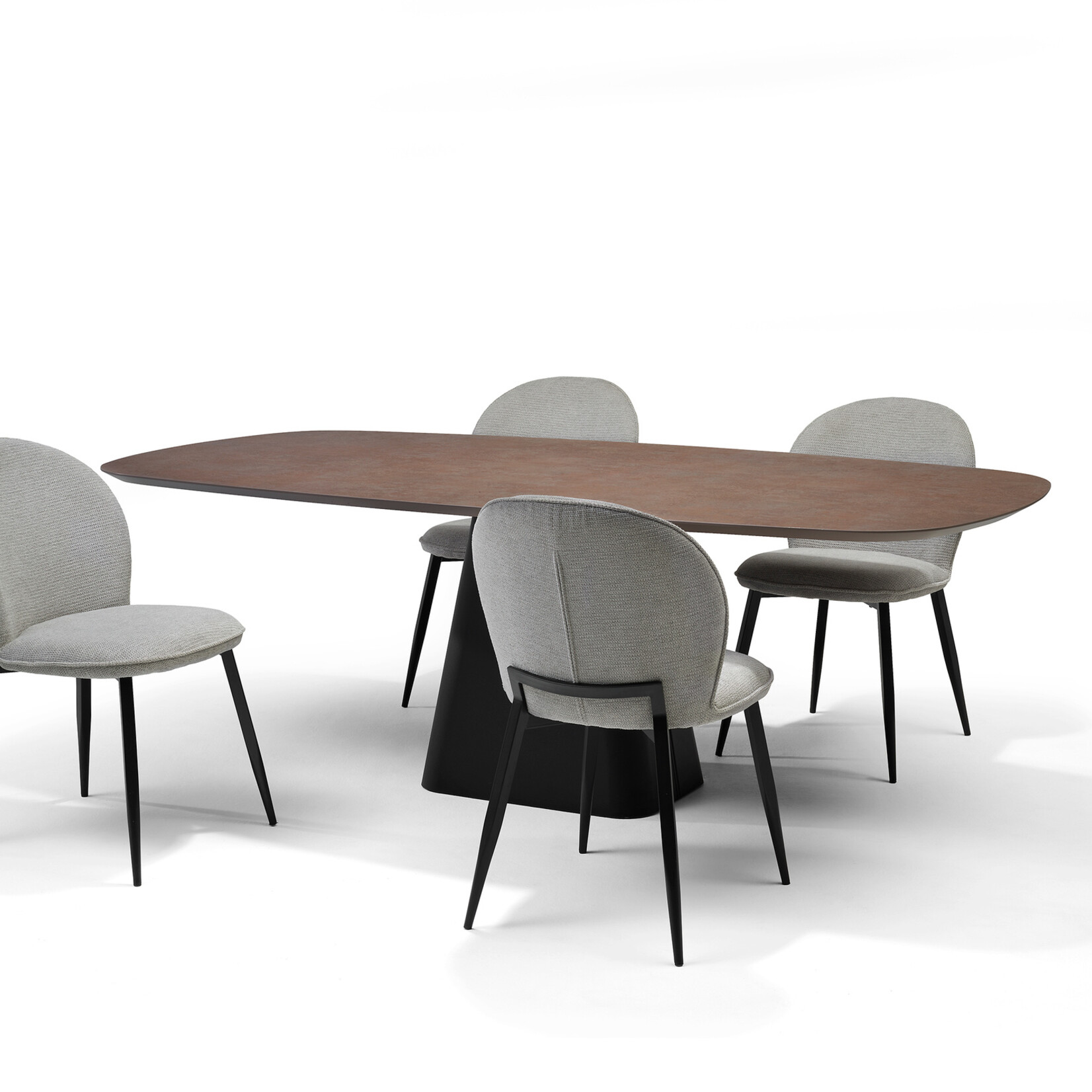 RV Design Basic eetkamertafel Deens Ovaal 220X110 HPL1 Ferro Brons+TM05